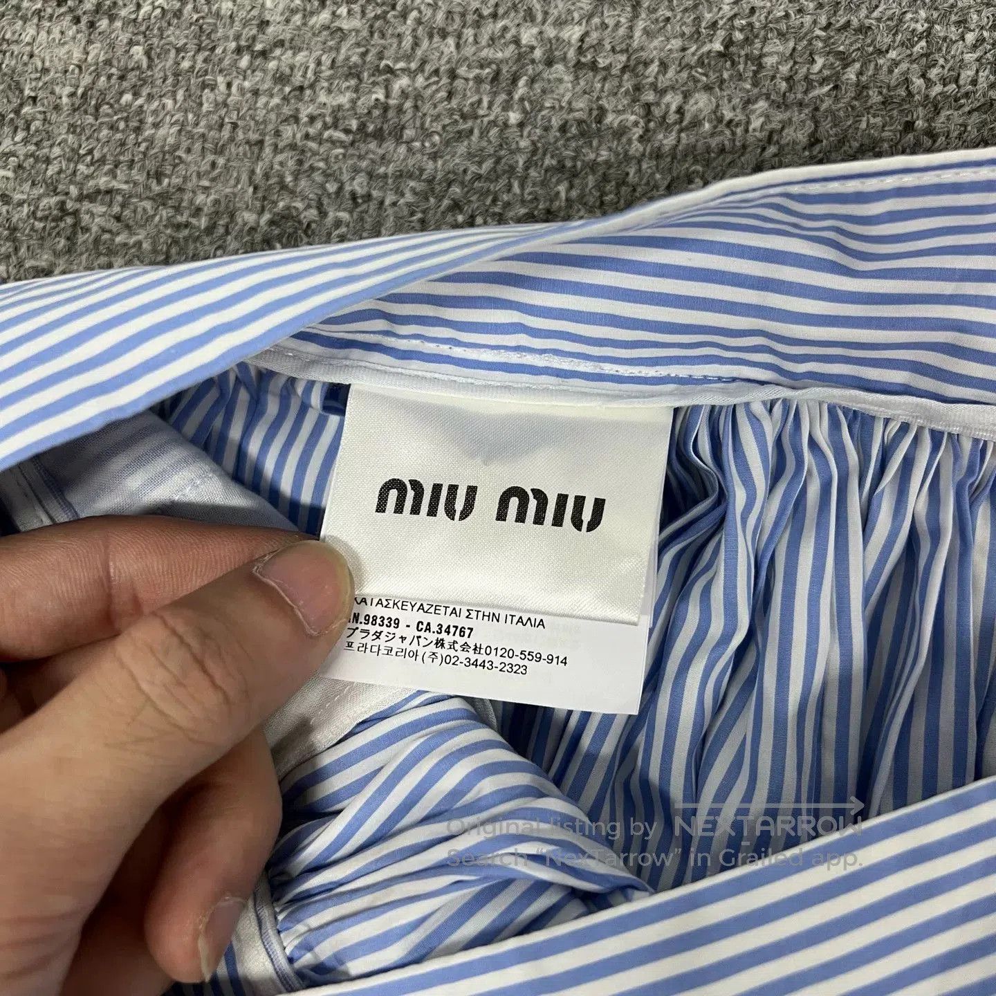 Miu Miu Miu Miu Striped Midi Skirt. Size 28" / US 6 / IT 42 - 5 Thumbnail
