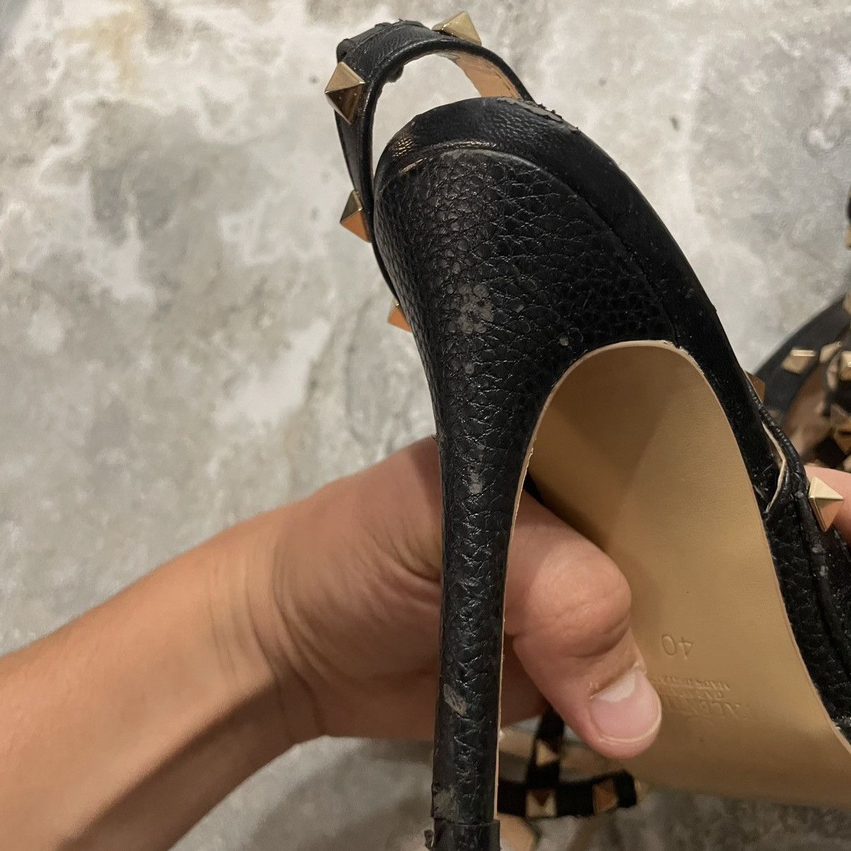 Valentino Valentino Garavani Rockstud Slingback Stiletto Leather Heels Size US 10 / IT 40 - 9 Thumbnail