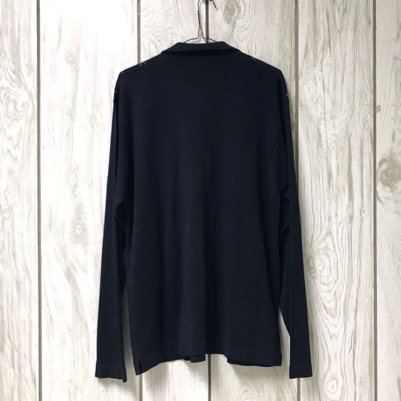 Vintage VTG Mondo Di Marco Men Navy Diamond Zigzag Silk Blend Knit Collared Sweater L Size US L / EU 52-54 / 3 - 2 Thumbnail