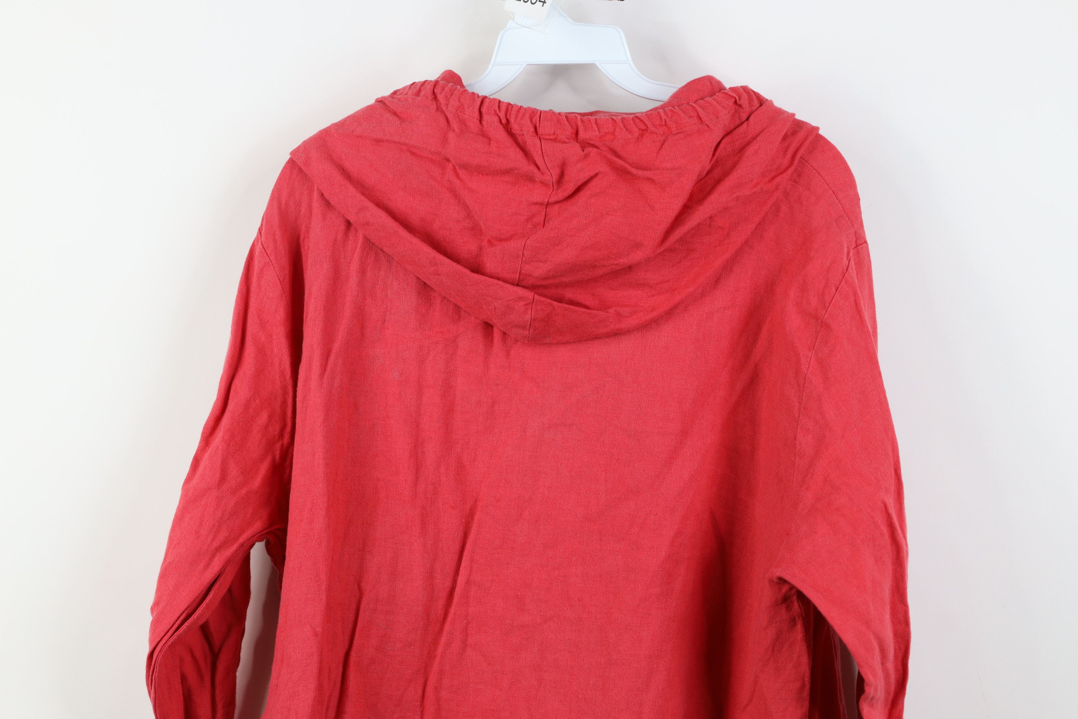 FLAX Flax Linen Blank Oversized Baggy Hoodie Tunic Pullover Red Size M / US 6-8 / IT 42-44 - 15 Thumbnail
