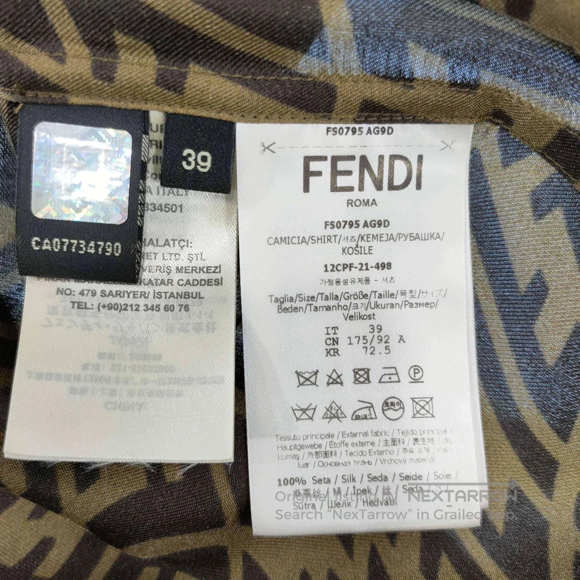 Fendi FENDI Double F Print Short Sleeve Shirt. Size US L / EU 52-54 / 3 - 4 Thumbnail