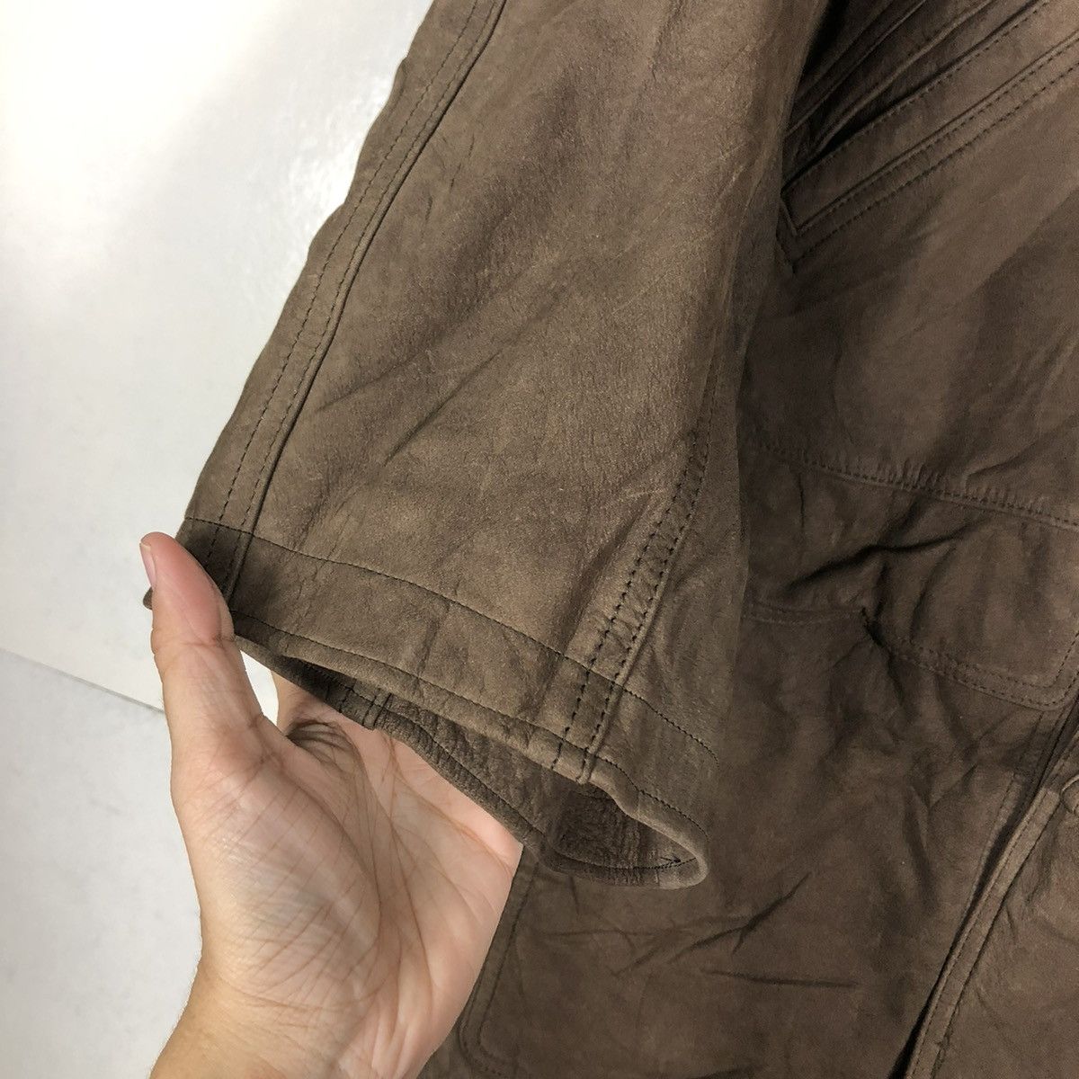 Japanese Brand 🔥VINTAGE FLY LEATHER JACKET ISSEY MIYAKE DESIGN Size US L / EU 52-54 / 3 - 15 Thumbnail