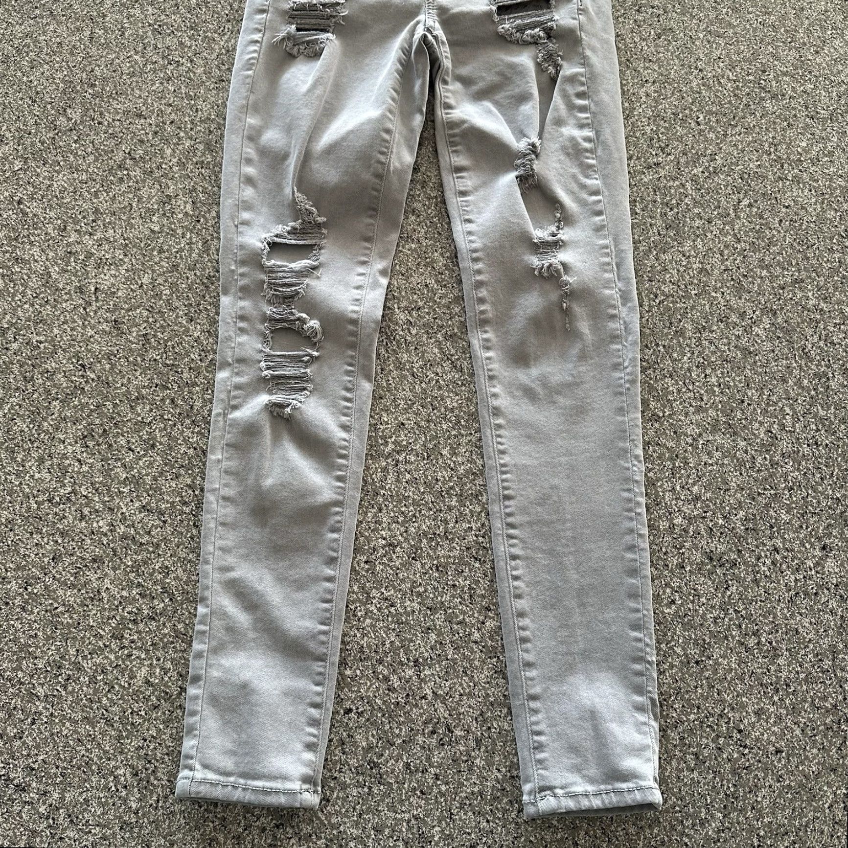 American Eagle Outfitters American Eagle Jeans 4 Reg 26x28 Mid Rise Distressed Jegging Denim 5-Pocket Women 26" Inseam Gray XS-XL Size 26" / US 2 / IT 38 - 3 Thumbnail
