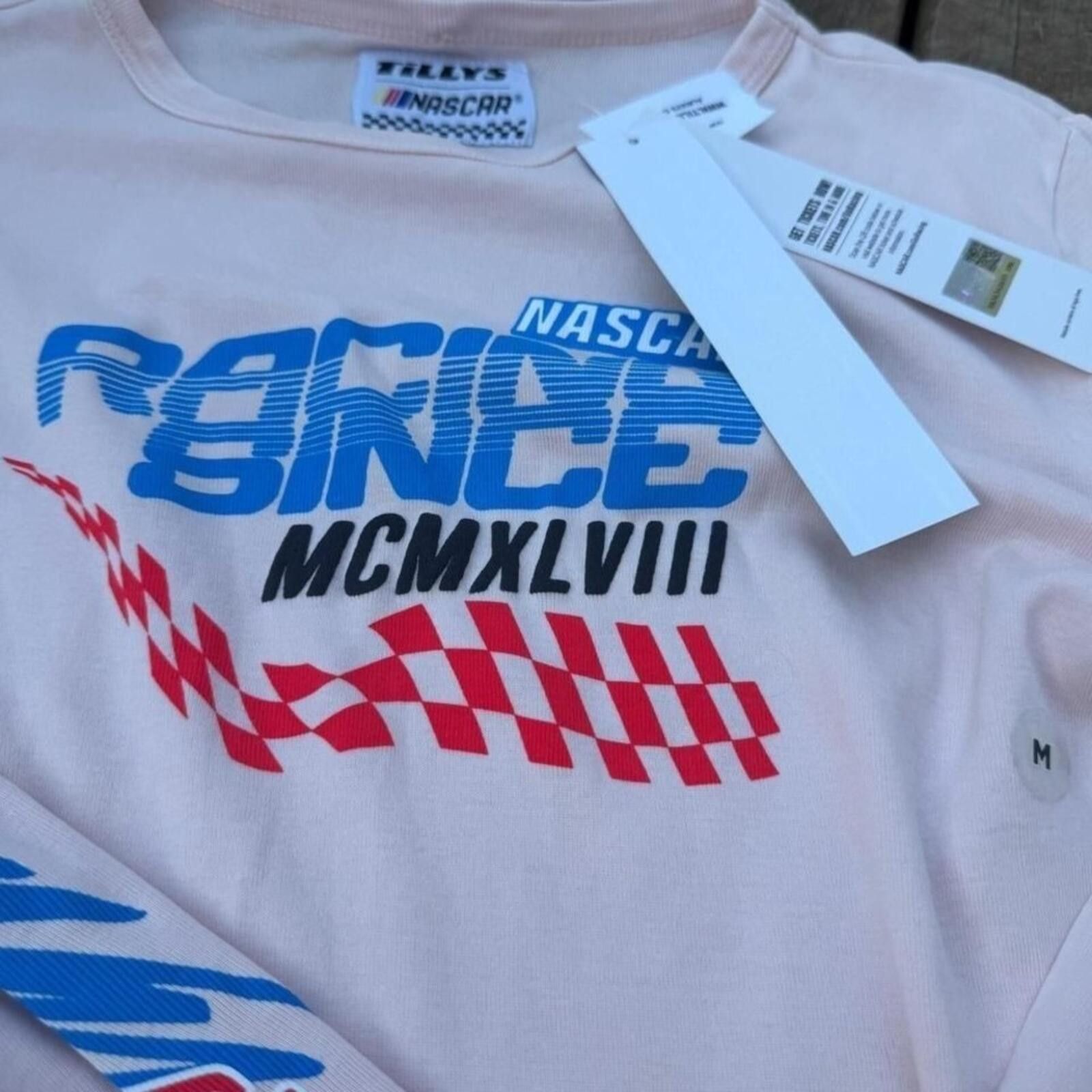 Tillys Tillys NASCAR Racing Long Sleeve Graphic Tee Pink Medium NWT Size M / US 6-8 / IT 42-44 - 2 Thumbnail