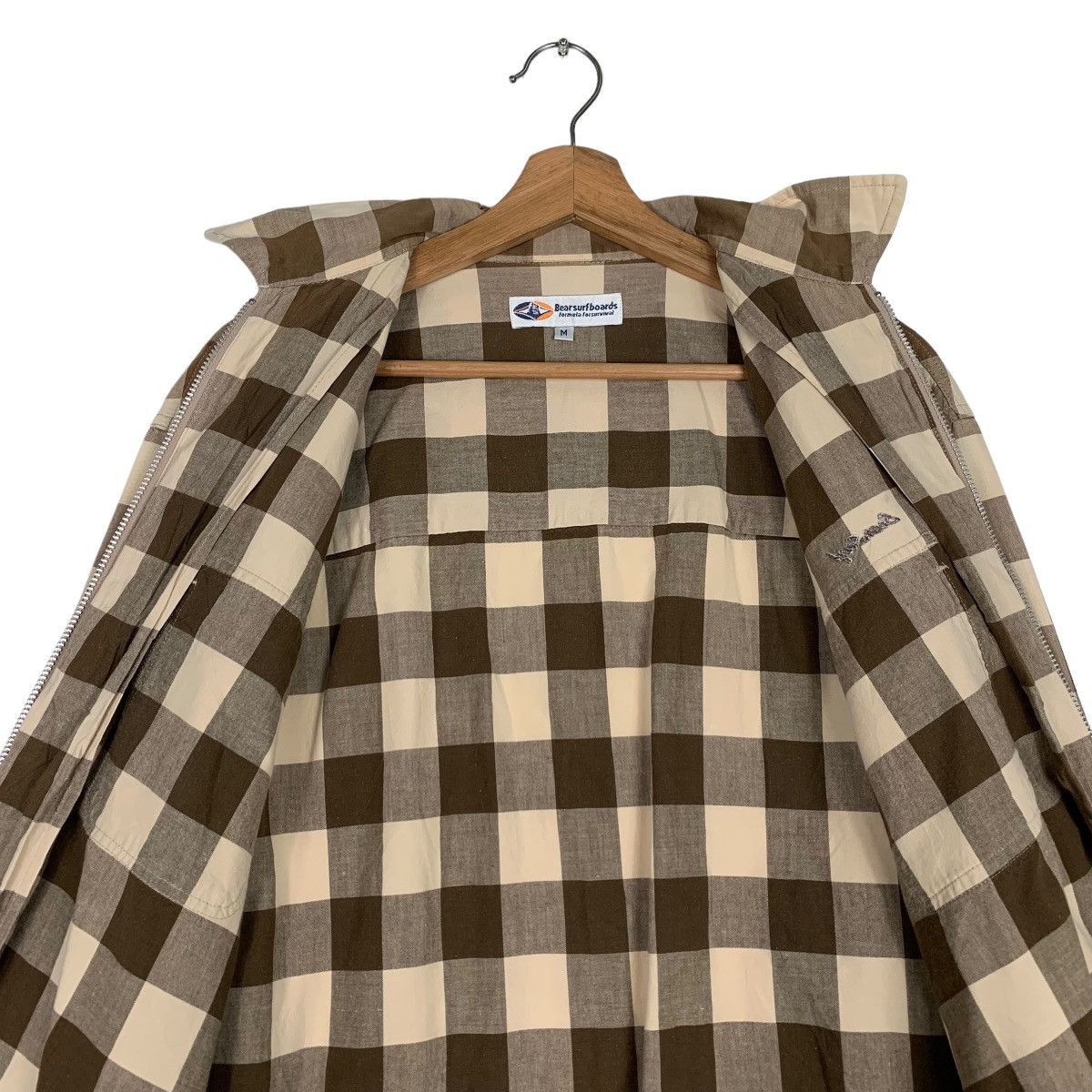 Japanese Brand BEARSURFBOARDS Checked Collared Jacket #0388-C18 Size US M / EU 48-50 / 2 - 12 Thumbnail
