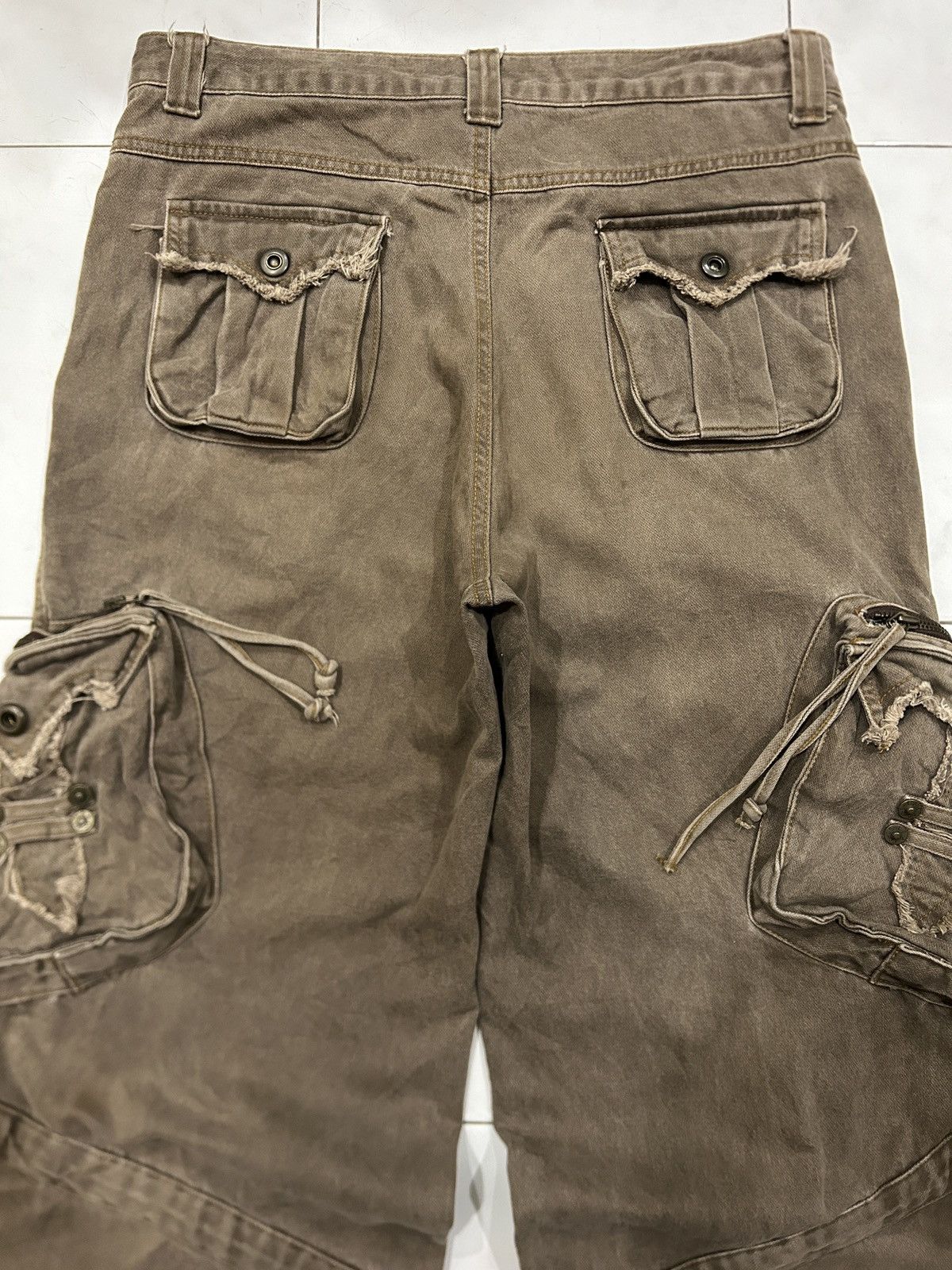 Japanese Brand Y2K Baggy Cargo KaKamer-ri Loose Style Size US 35 - 7 Thumbnail