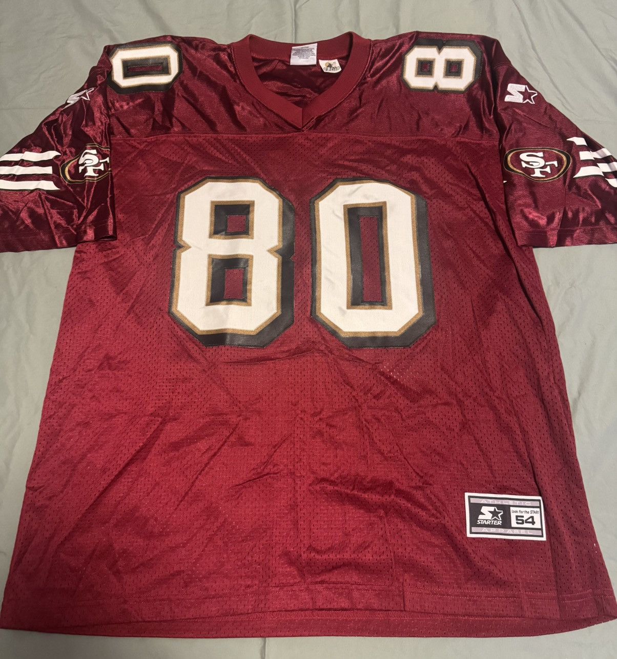 Starter SF 49ers Size 2XL Starter Jerry Rice Jersey QB Club Patch Size US XXL / EU 58 / 5 - 1 Thumbnail