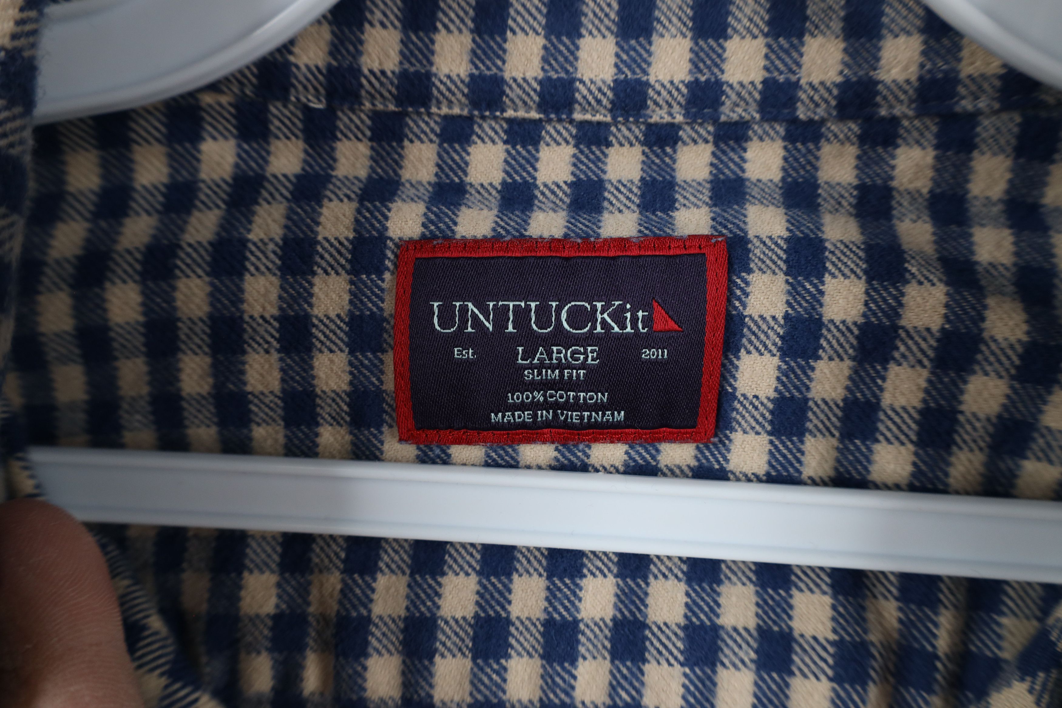 UNTUCKit × Vintage Untuckit Fit Flannel Collared Button Down Shirt Blue Plaid Size US L / EU 52-54 / 3 - 6 Thumbnail