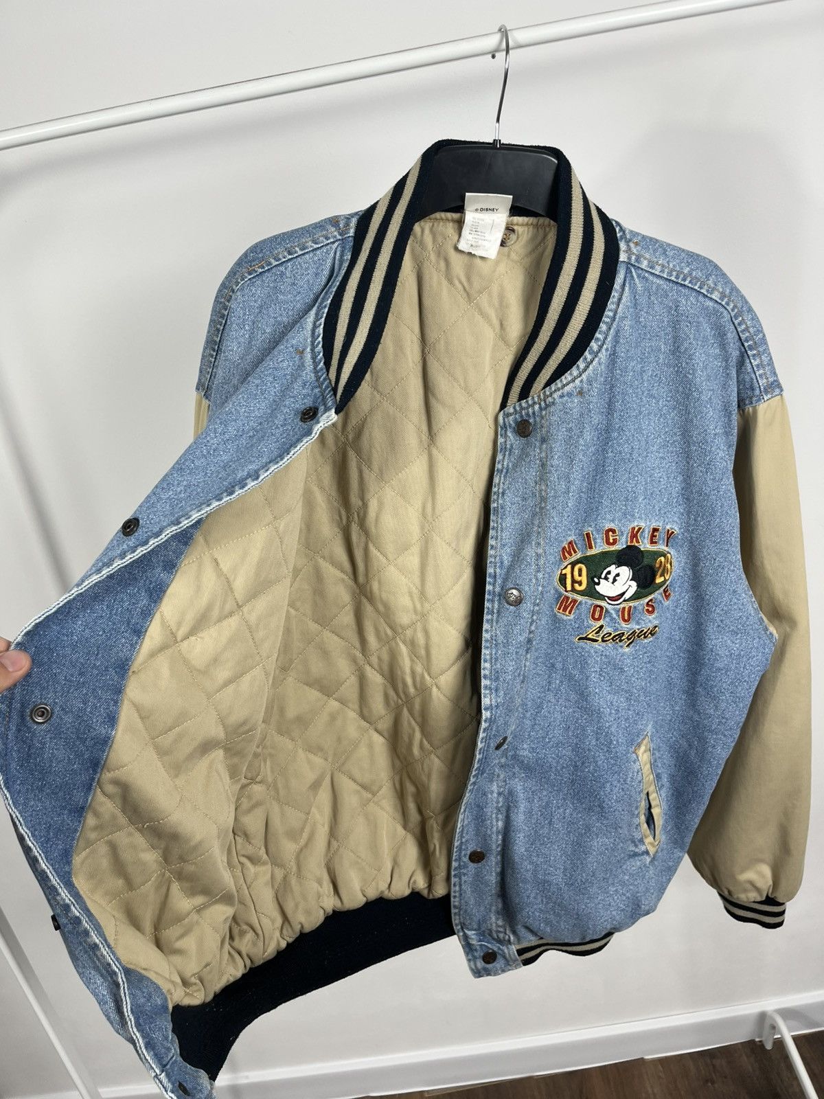 Disney Vintage Mickey Mouse Denim Varsity Jacket 90s Disney Size US M / EU 48-50 / 2 - 12 Thumbnail