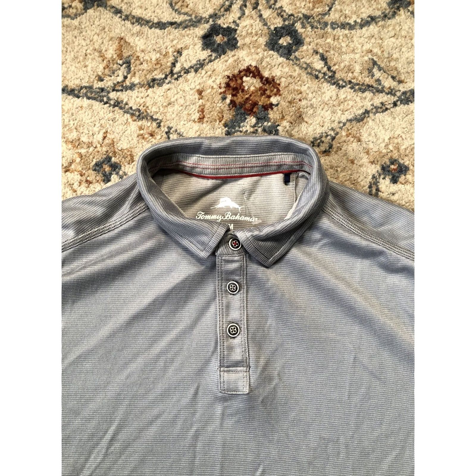 Tommy Bahama Tommy Bahama Polo Shirt Mens Gray Short Sleeve Cotton Blend Regular Fit Casual Golf Beach 90s? Size US M / EU 48-50 / 2 - 2 Thumbnail