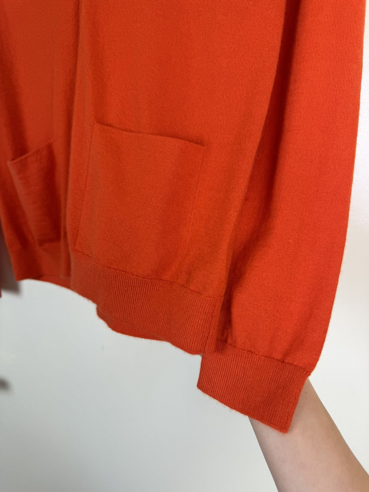 Bompard ERIC BOMPARD Cashmere red orange cardigan sweater loro piana Size S / US 4 / IT 40 - 4 Thumbnail