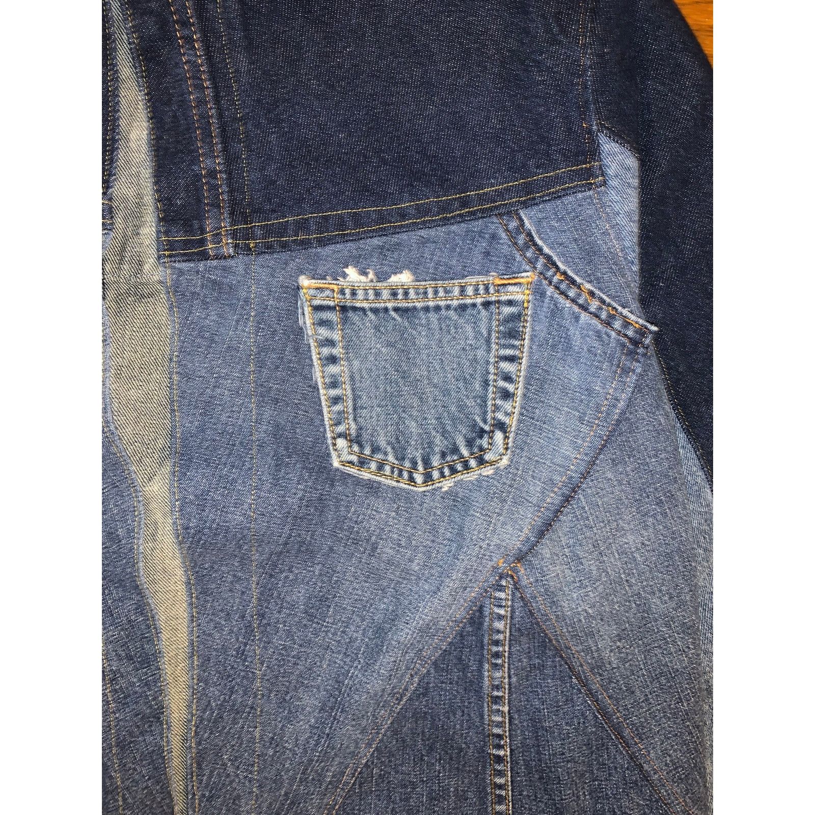 Brooklyn Xpress Reworked Patchwork Denim Jacket Y2K Upcycled Women’s Small Size S / US 4 / IT 40 - 5 Thumbnail