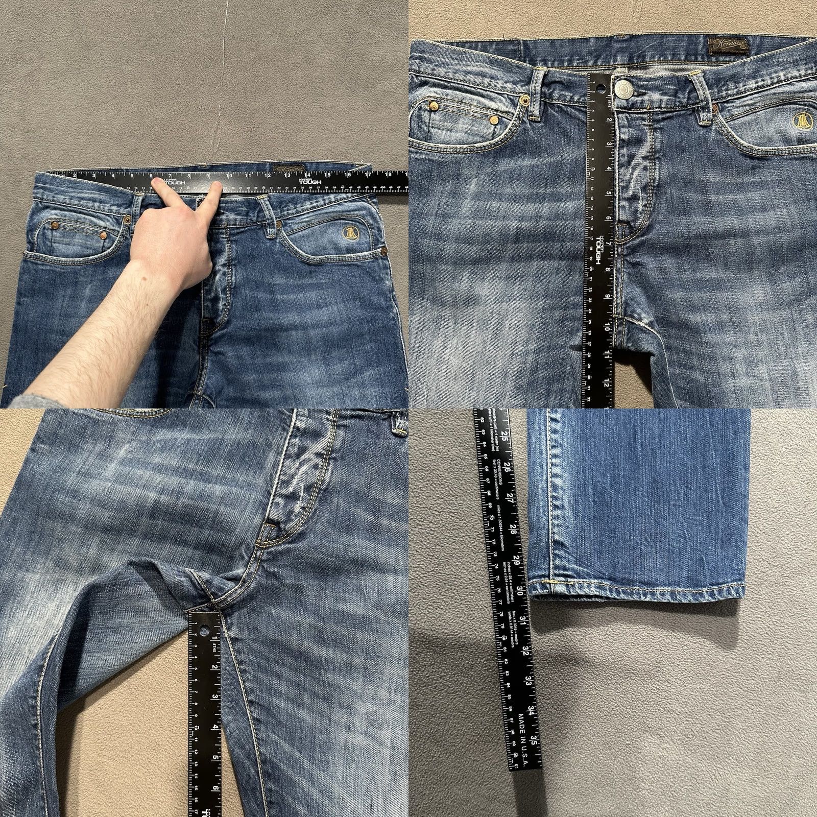 Vintage Herrlicher Jeans Mens 32x32 Blue Denim Tyler Slim Fit Faded GUC 5-Pocket Design Straight Slim Inseam 32" Regular Denim Size US 32 / EU 48 - 10 Thumbnail