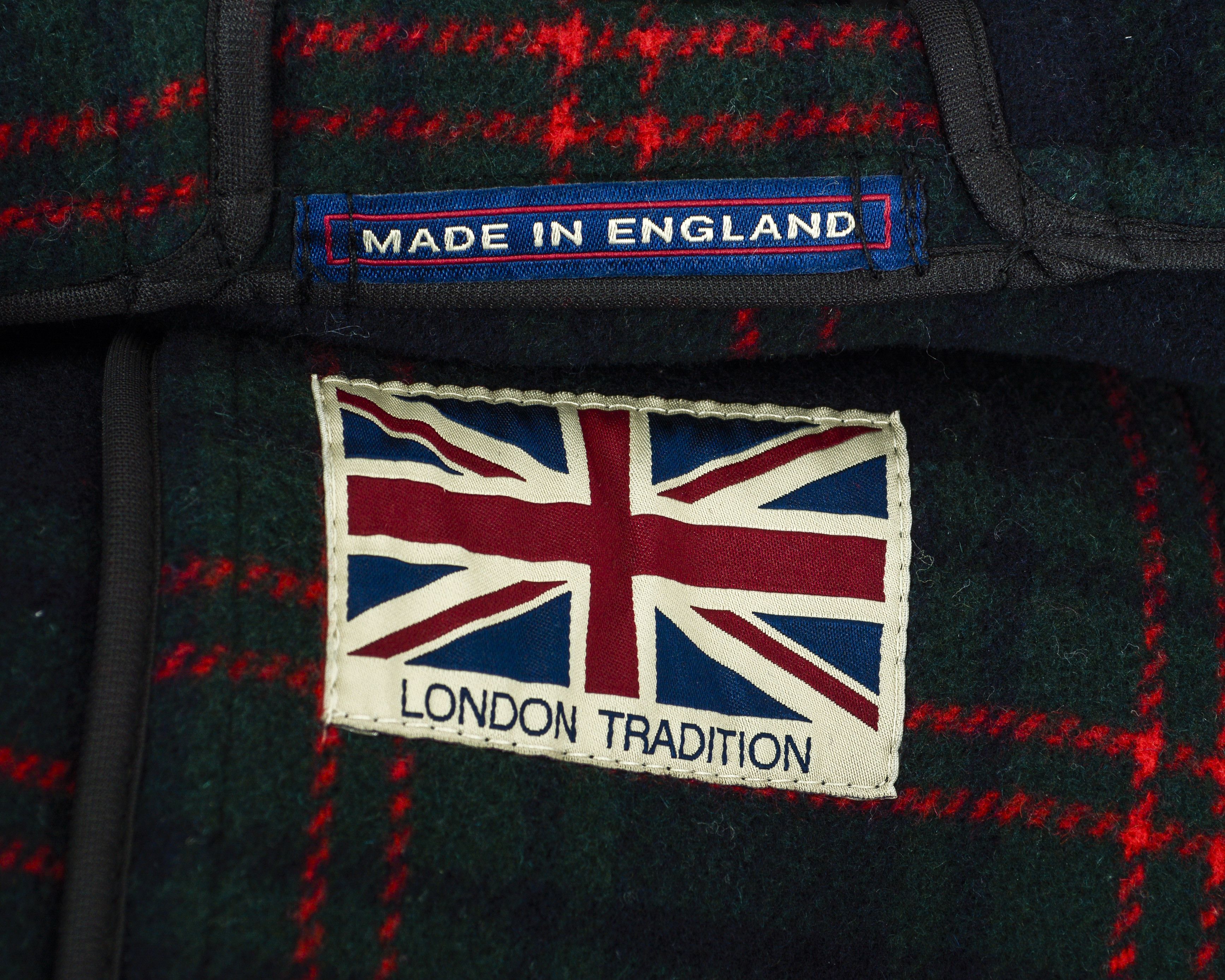 Vintage London Tradition Wool Duffle Coat Hooded Jacket Parka Zip Up Size L / US 10 / IT 46 - 7 Thumbnail