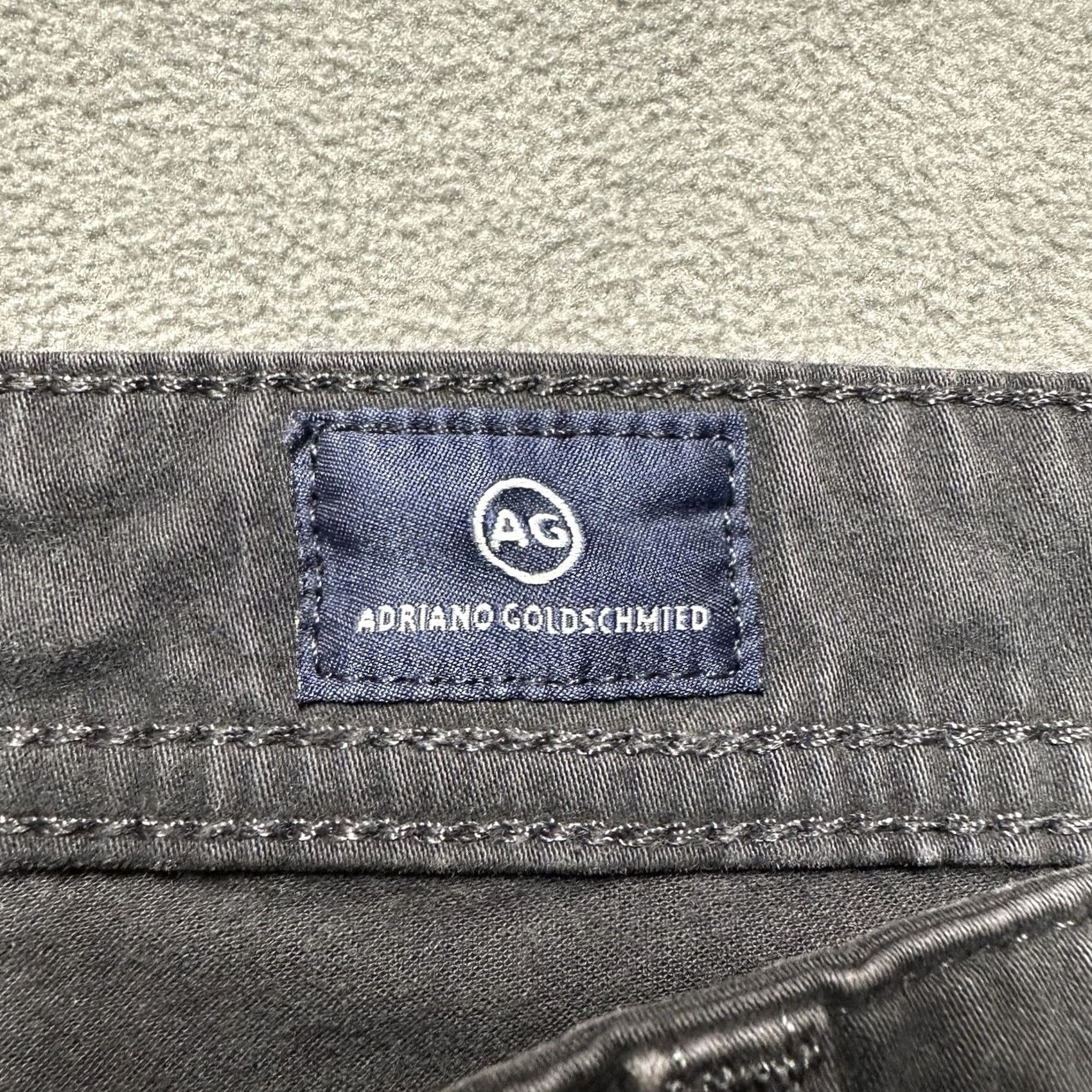 Vintage AG Adriano Goldschmied The Graduate Tailored Leg Pants Mens 34x29.5 Gray Straight 5-Pocket Chino Block Size US 33 - 7 Thumbnail