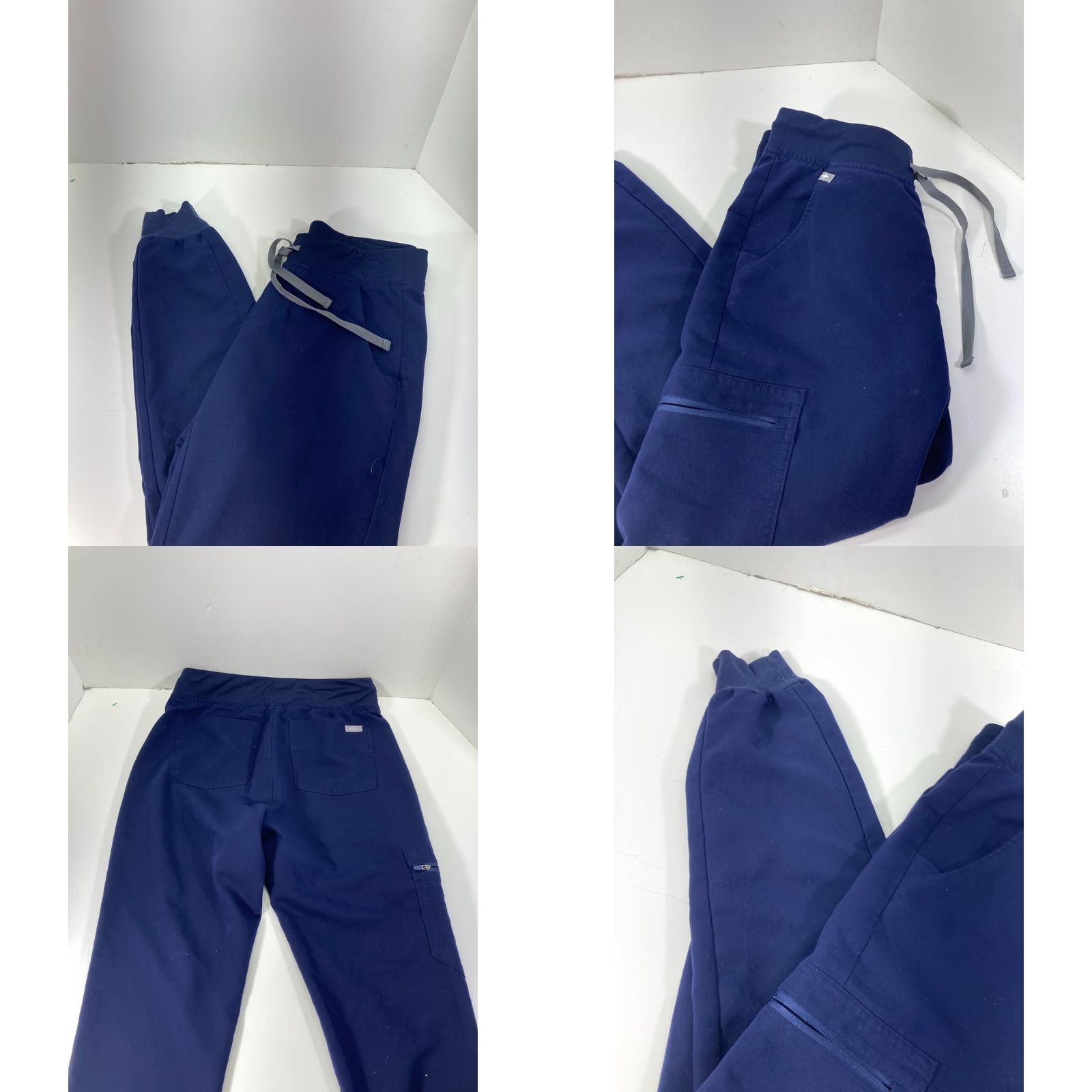 Vintage FIGS Scrub Jogger Pants Womens XS Navy Blue Stretch Elastic Waist Straight Leg Size 26" / US 2 / IT 38 - 8 Thumbnail