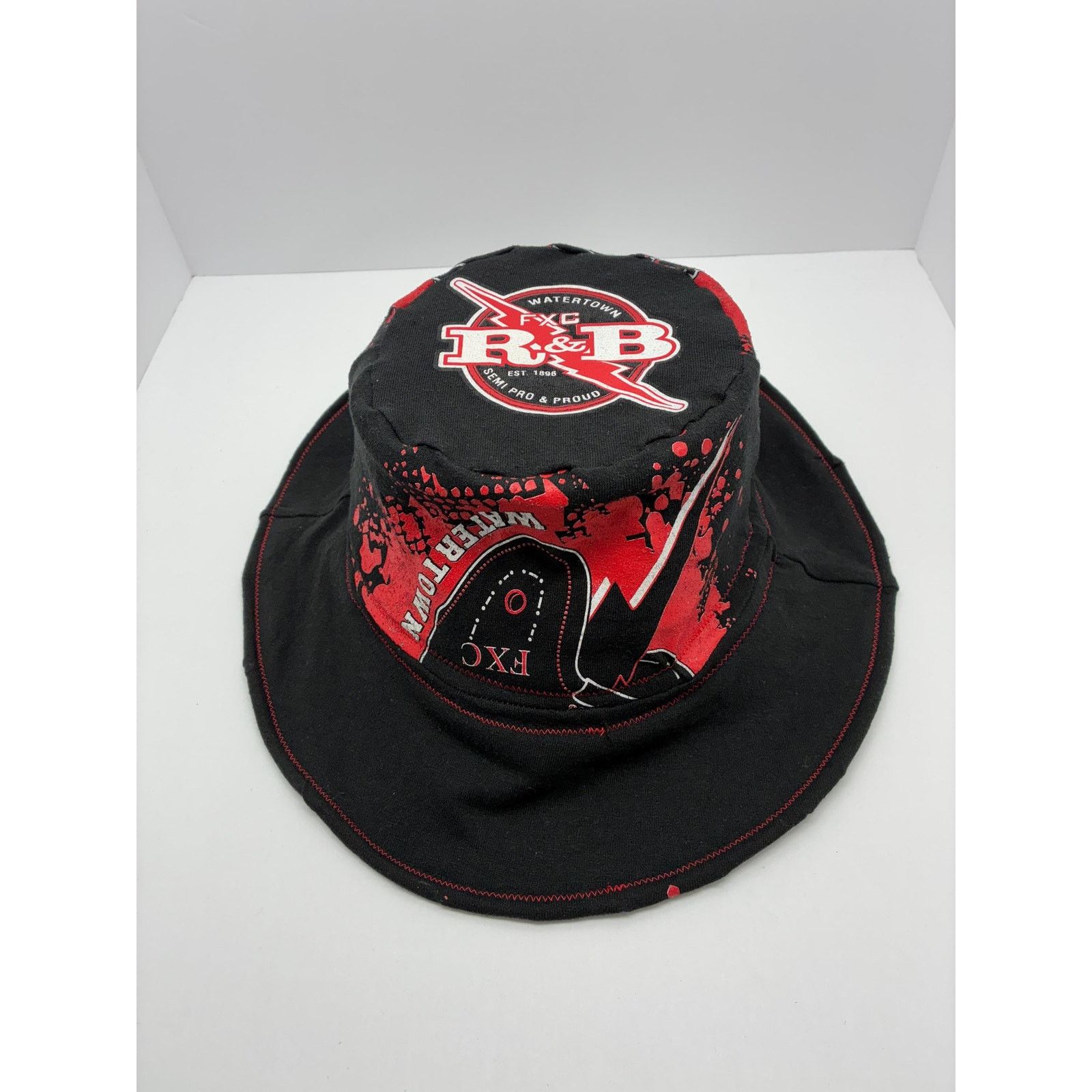 Other Upcycled Bucket Hat – Large (23") – Red & Black Graphic Size ONE SIZE - 10 Thumbnail