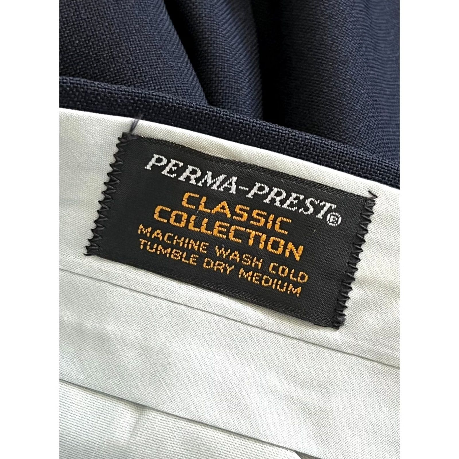 Vintage Perma Prest Pants Mens 32R Navy Classic Fit Stretch Waistband Formal Career NEW Size US 32 / EU 48 - 3 Thumbnail