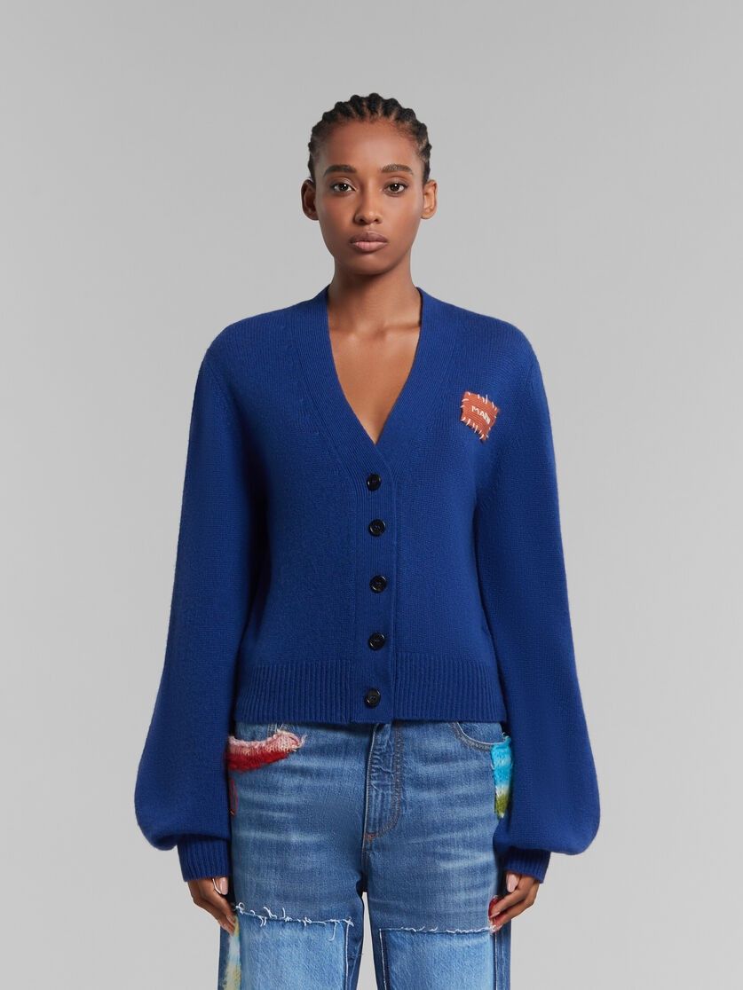 Marni o1w1db10125 Cashmere Cardigan in Blue Size XL / US 12-14 / IT 48-50 - 3 Thumbnail