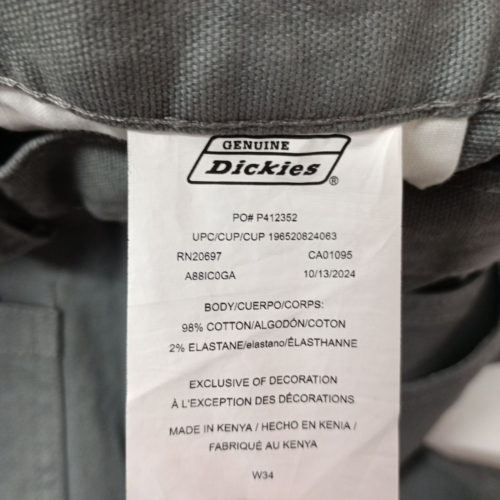 Dickies Dickies Men's Size 34 Regular Fit 11” Ins Gray Work Shorts Size US 34 / EU 50 - 3 Thumbnail
