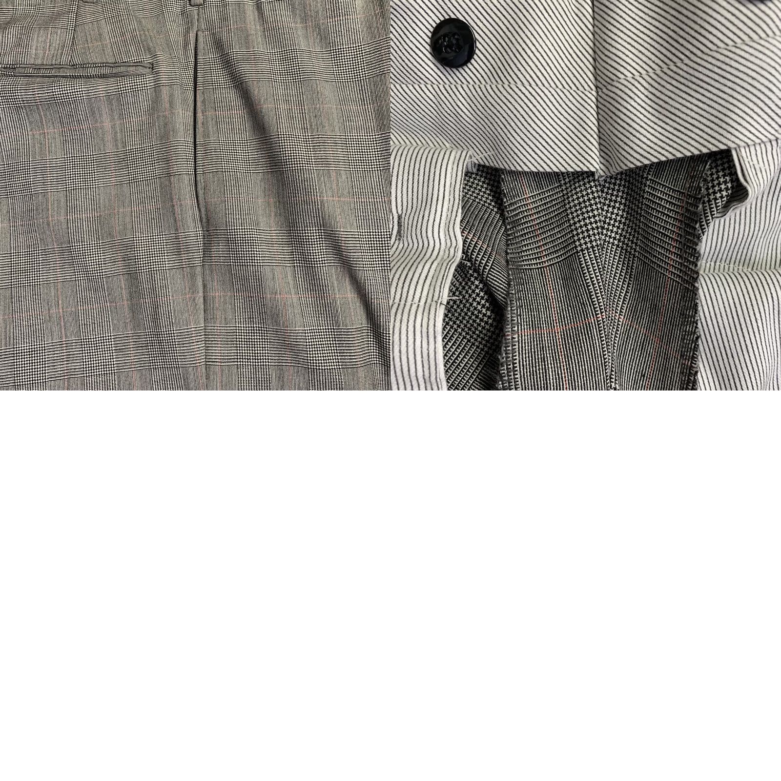 Vintage O'CONNELL'S Size 42 Long Black White Plaid Wool Notch Lapel Suit Mens Jacket Pants Black White Houndstooth Wool Notch Lapel 42L 36 Waist Inseam 31 Size 42R - 9 Thumbnail