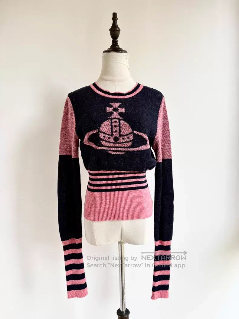 Vivienne Westwood Vivienne Westwood Pink and Black Striped Big Graphic Knitt Size ONE SIZE - 1 Thumbnail
