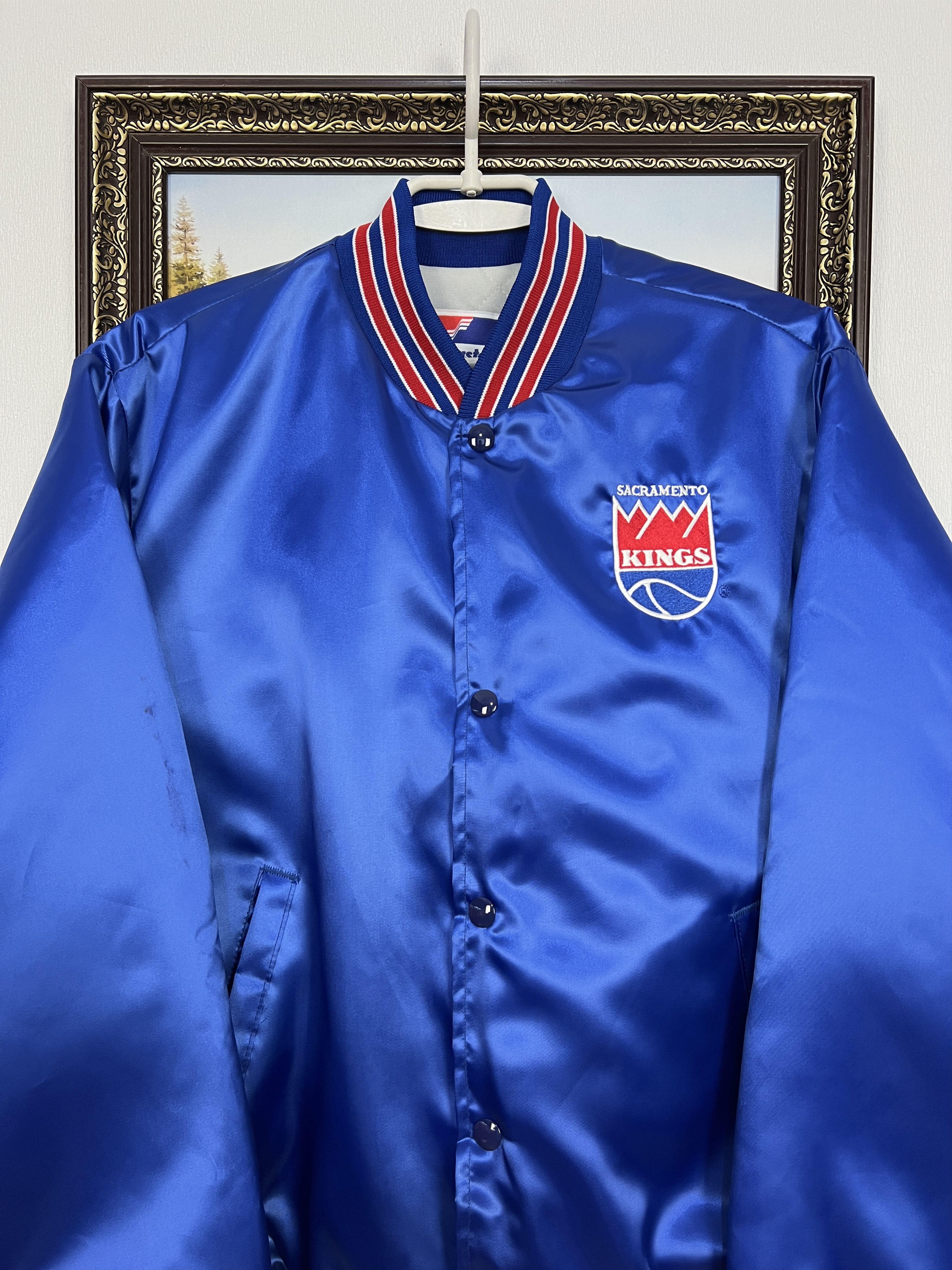 Swingster Vintage 80's Swingster Sacramento Kings NBA Blue Bomber Size US M / EU 48-50 / 2 - 2 Thumbnail