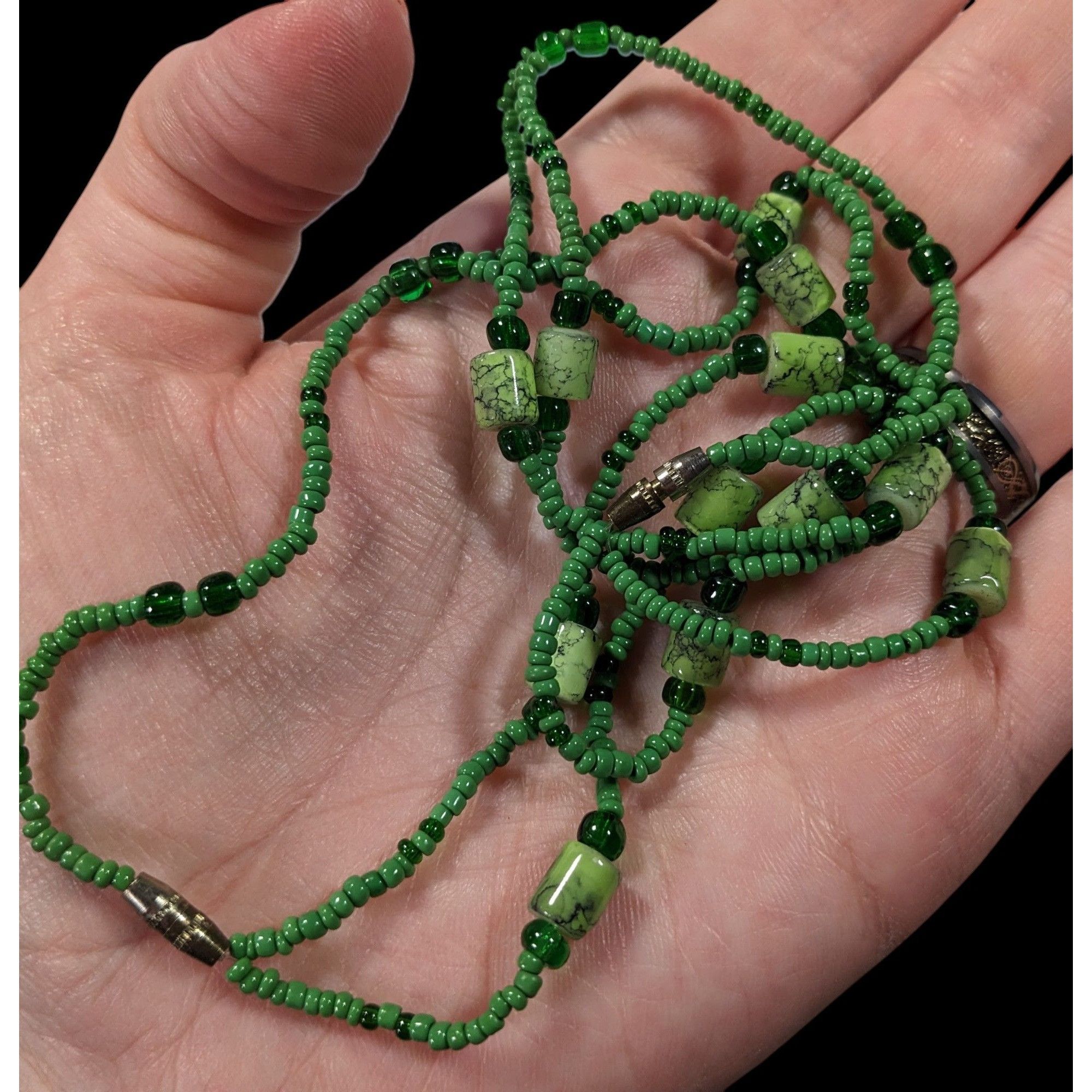 Other Abstract Green Glass And Stone Versatile Necklace Size ONE SIZE - 4 Thumbnail