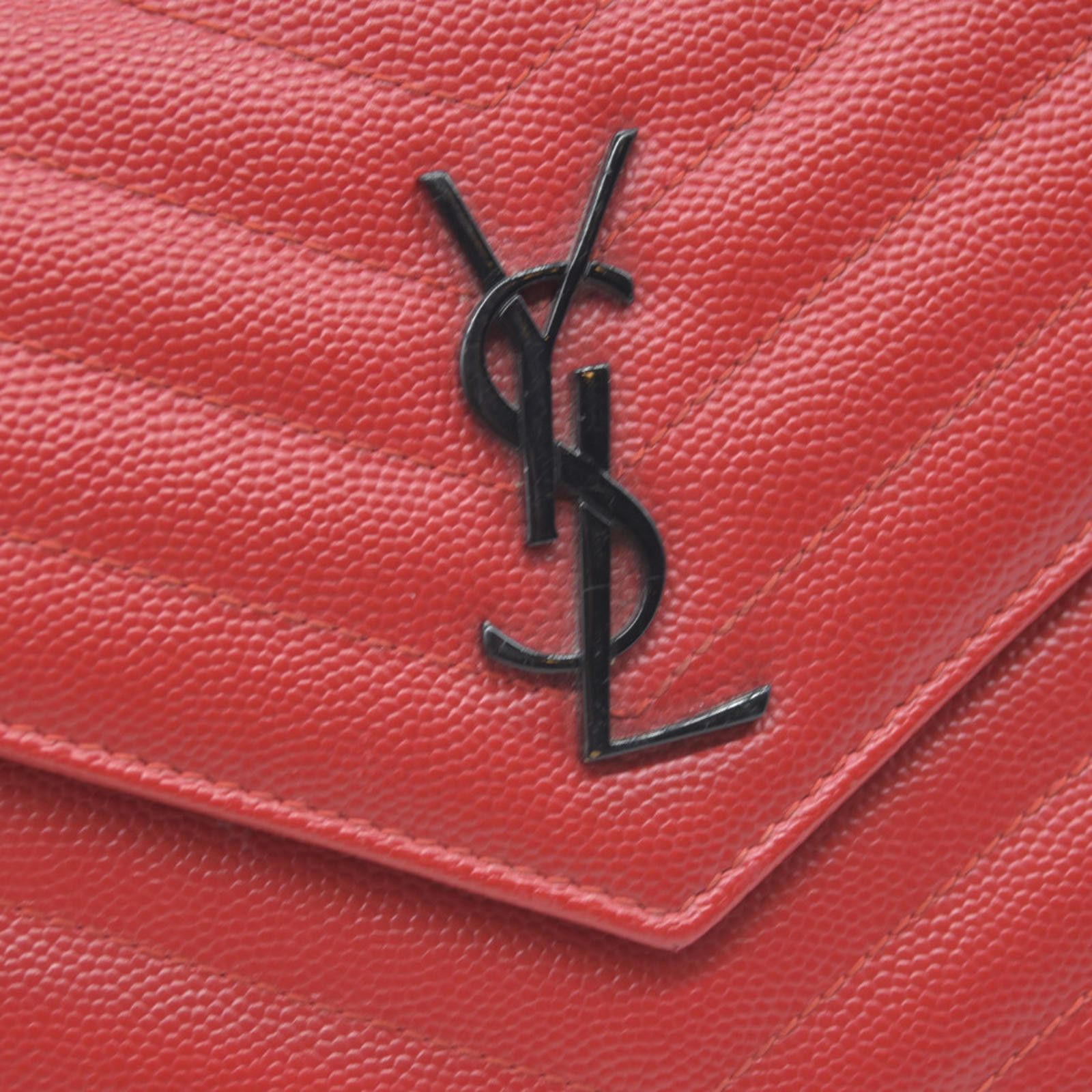 Saint Laurent Paris Saint Laurent Grain De Poudre Matelasse Chevron Monogram Size ONE SIZE - 8 Thumbnail