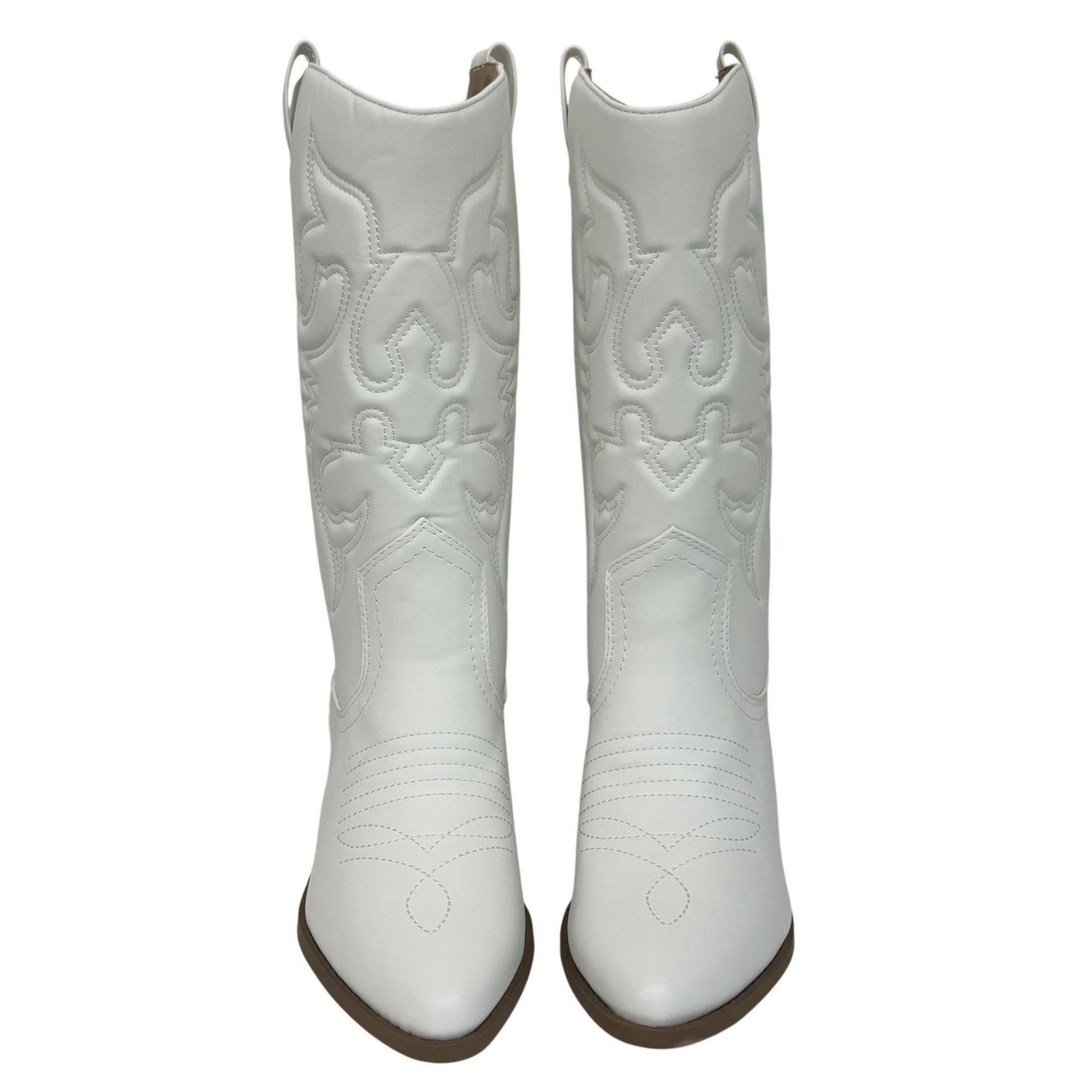 Other SODA / Reno / White / Embroidered / Western Cowgirl Boots / Size US 10 / IT 40 - 4 Thumbnail