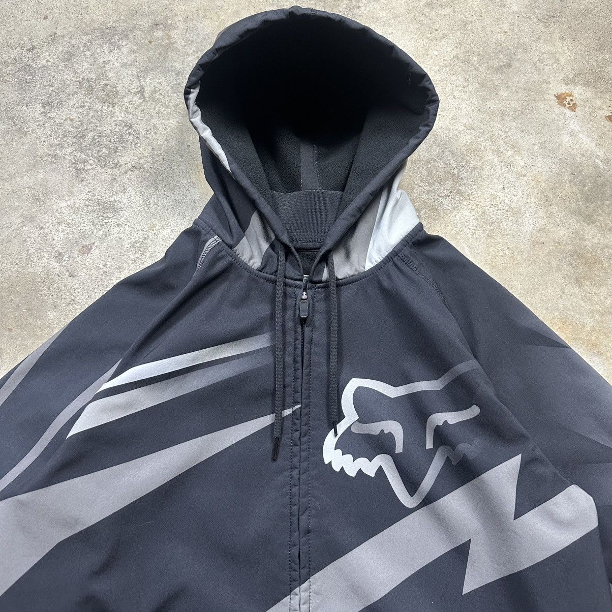 Fox Racing Vintage Y2K Fox Racing AOP Tech Zip Up Hoodie Size M Size US M / EU 48-50 / 2 - 2 Thumbnail