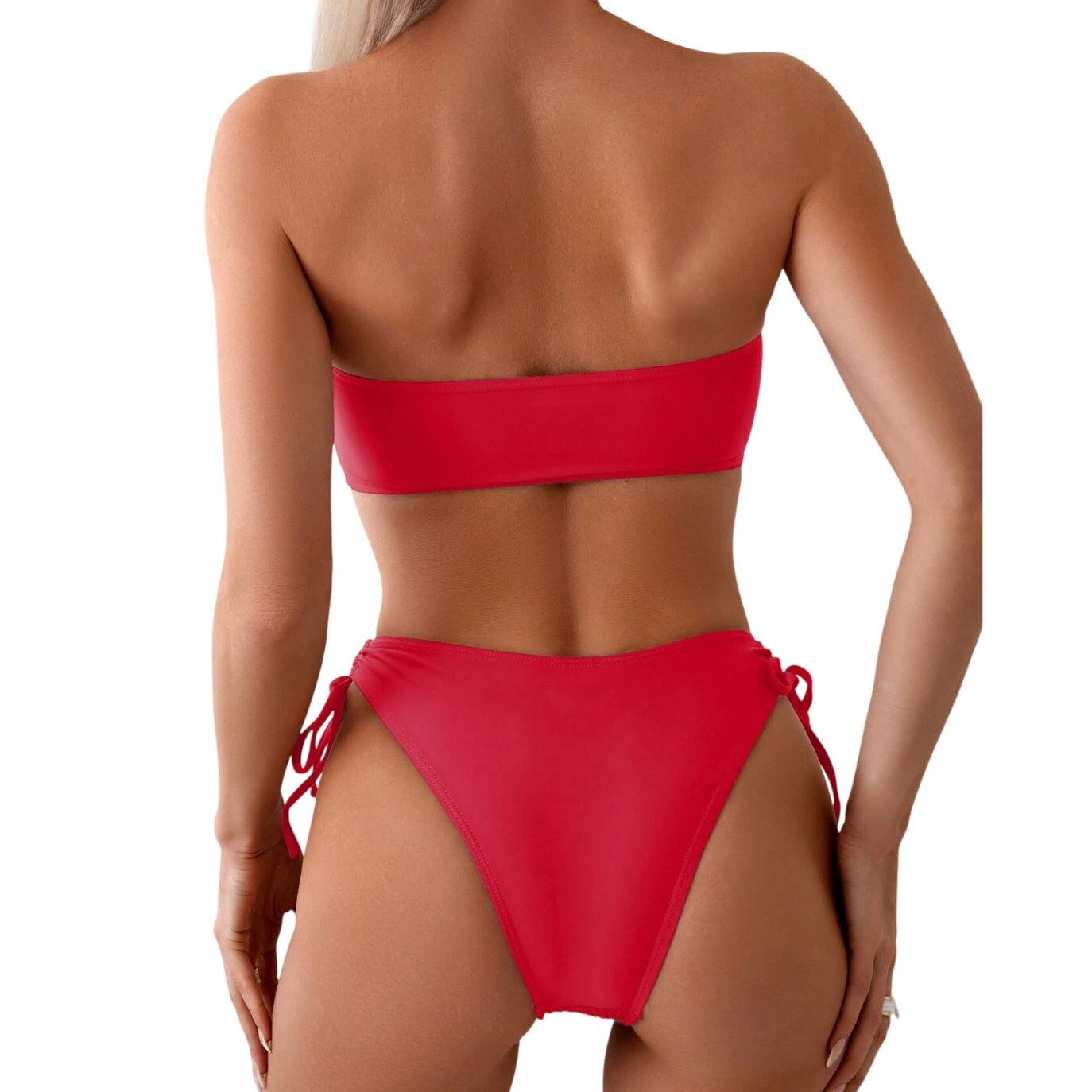 Shein Minimalist Strapless Bikini in Red, Size M Size ONE SIZE - 3 Thumbnail