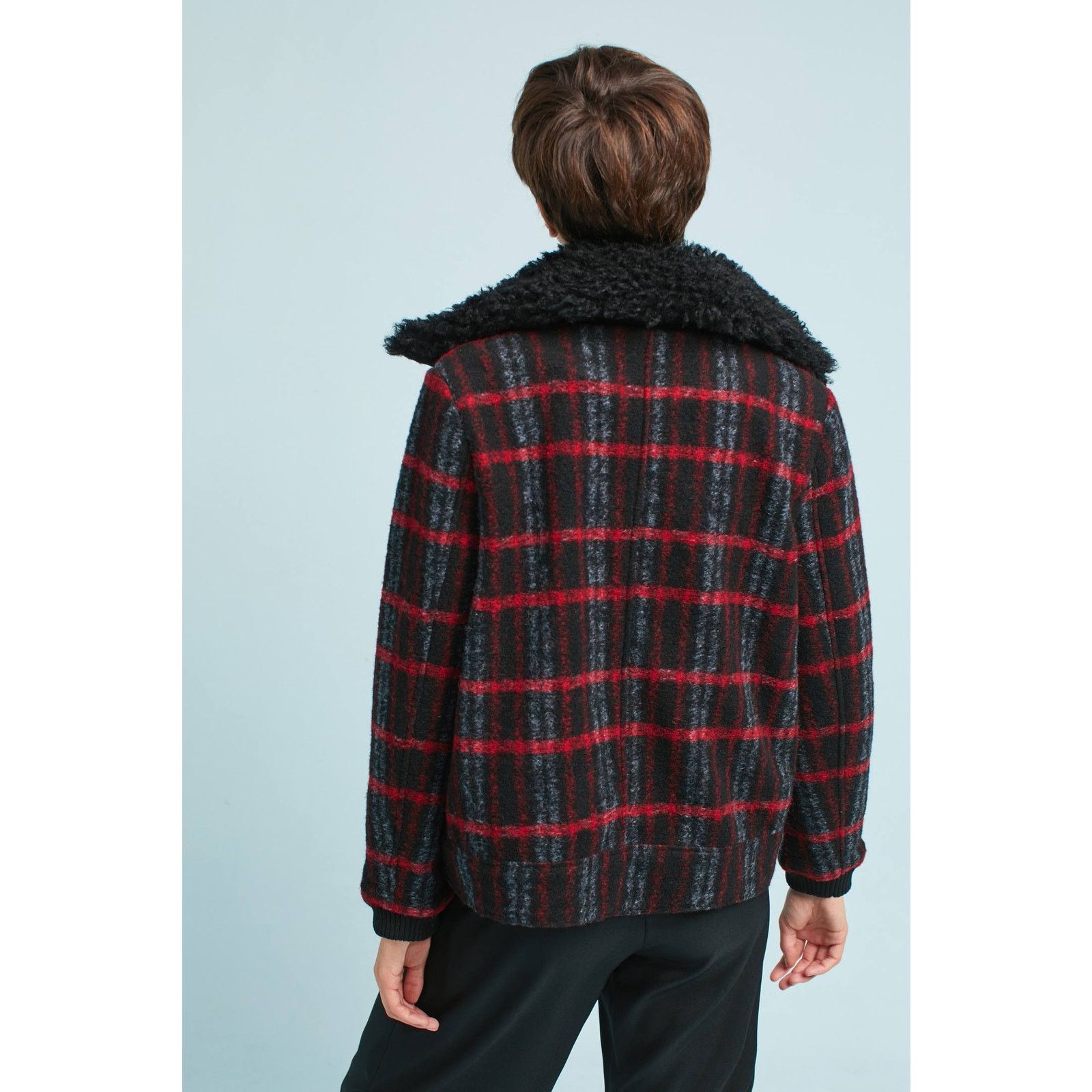 Anthropologie Anthropologie Plaid Shearling MotoJacket Greylin $225 SMALL Size S / US 4 / IT 40 - 4 Thumbnail