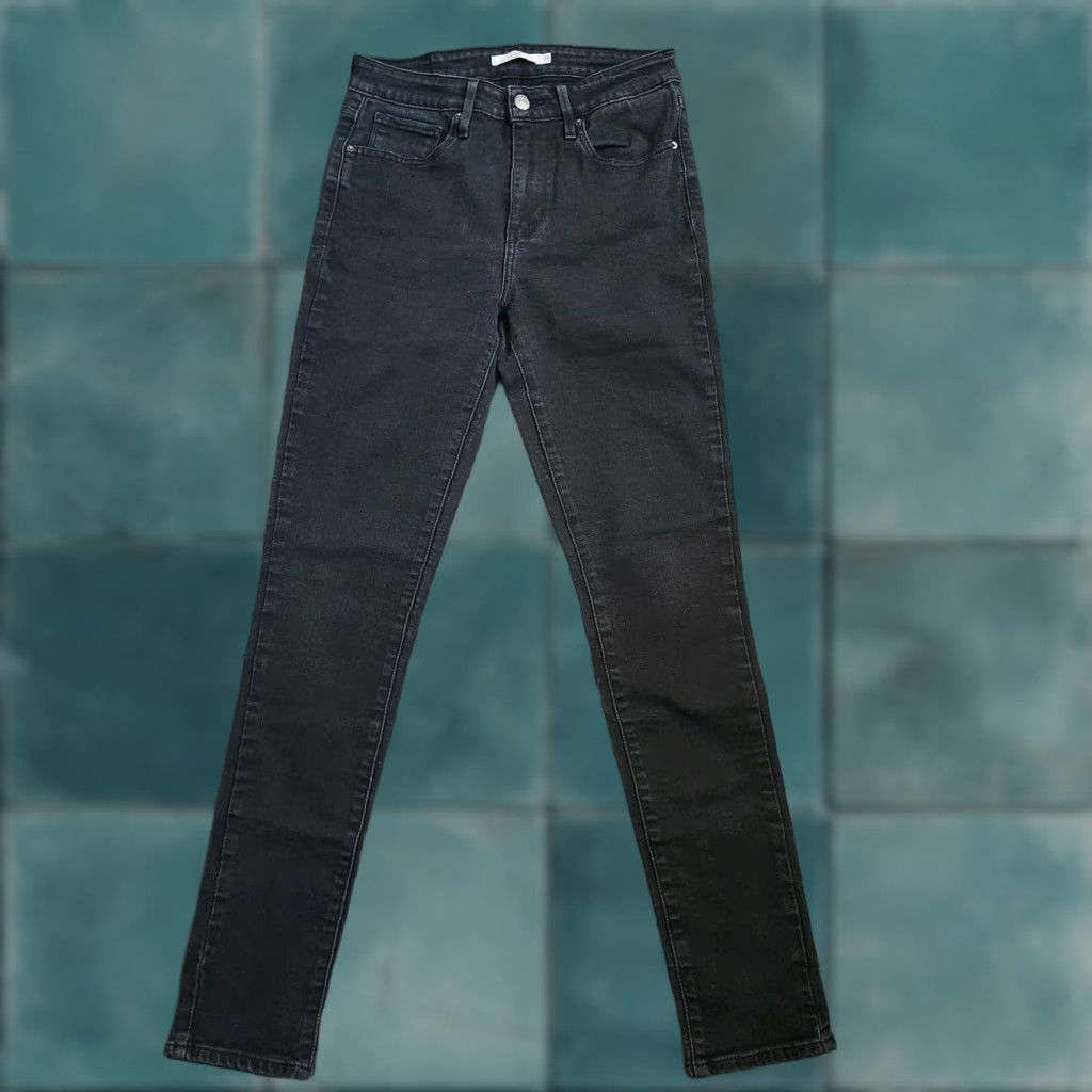 Levi's VINTAGE Levi’s 721 High Rise Skinny Jeans Black Womens W28 L30 Jeans Skinny Womens Black 90s? Size 24" / US 00 / IT 34 - 1 Thumbnail