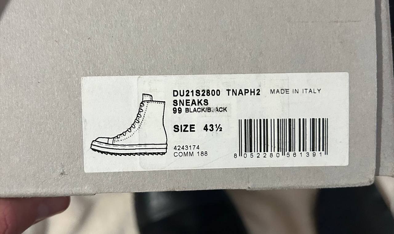 Rick Owens Drkshdw rick owens high ramones triple black ramones Size US 10.5 / EU 43-44 - 5 Thumbnail