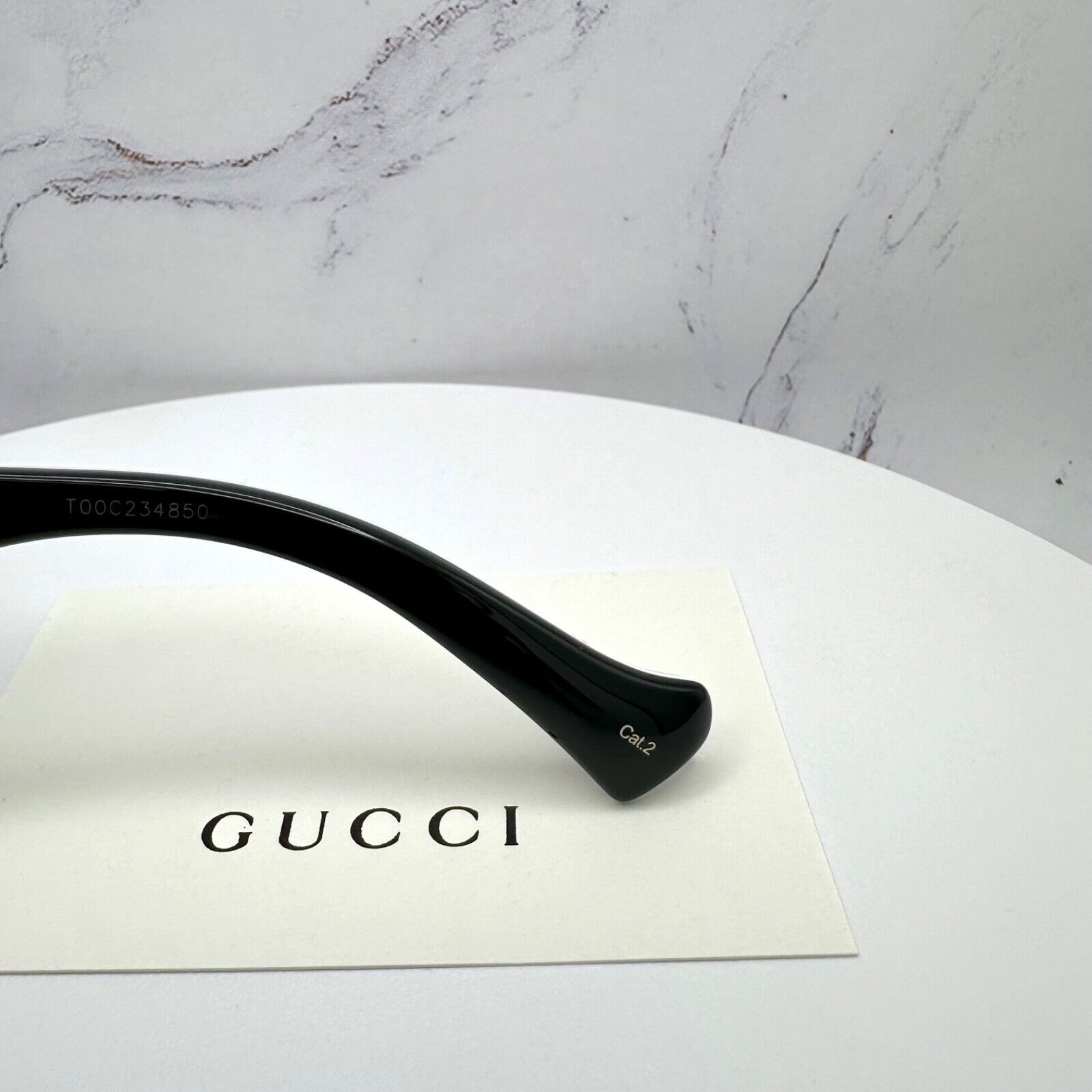 Gucci New Gucci Sunglasses Black White Gold Interlocking GG Size ONE SIZE - 9 Thumbnail
