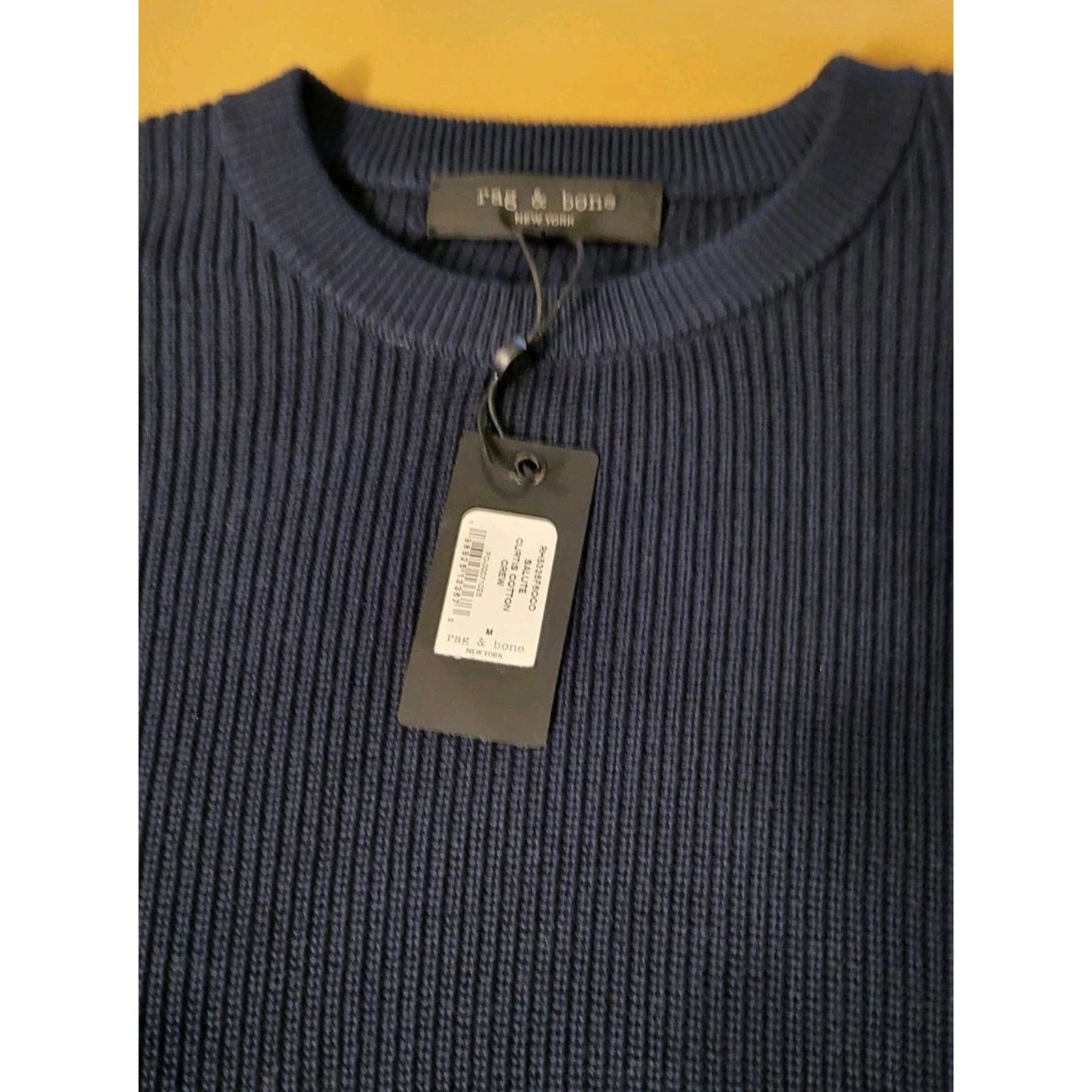 Rag & Bone Rag & Bone M Men’s Navy Curtis Cotton Crew Neck Sweater $278 Size US M / EU 48-50 / 2 - 4 Thumbnail