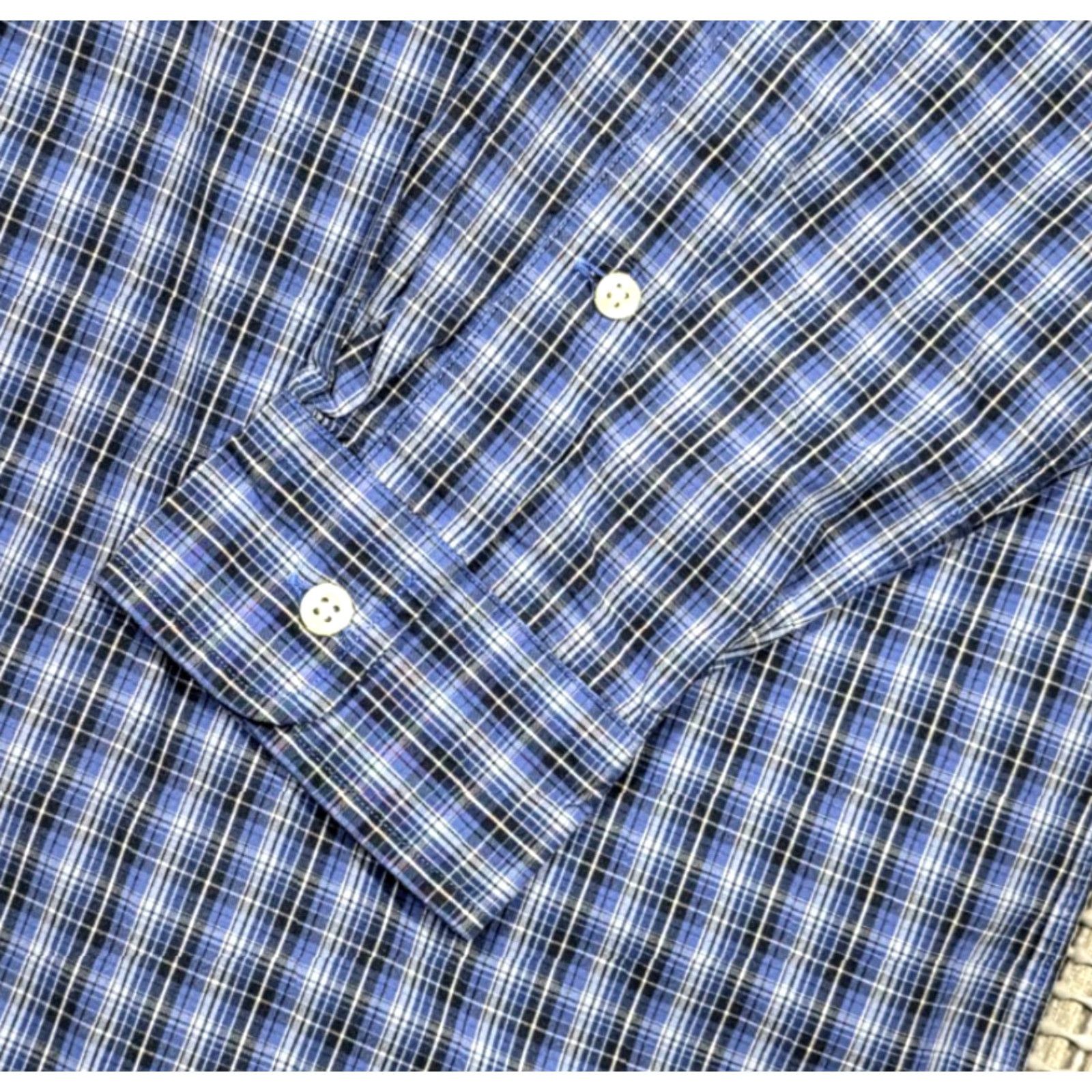 Polo Ralph Lauren VTG Polo Ralph Lauren Long Sleeve Twill Button Up Plaid Blue Shirt Mens M Blake Size US M / EU 48-50 / 2 - 6 Thumbnail