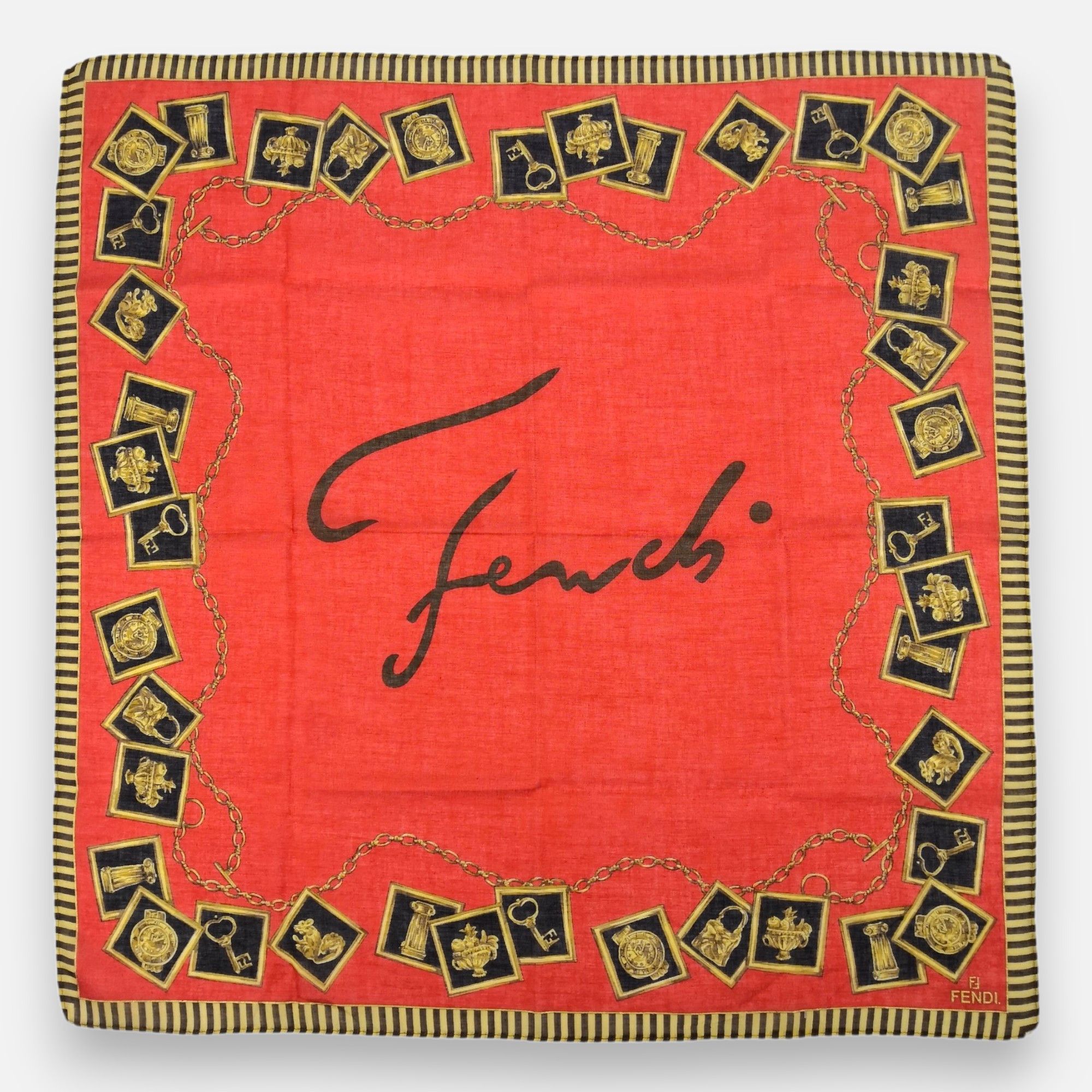 Japanese Brand Vintage Fendi Handkerchief Pocket Square Bandana Size ONE SIZE - 1 Thumbnail