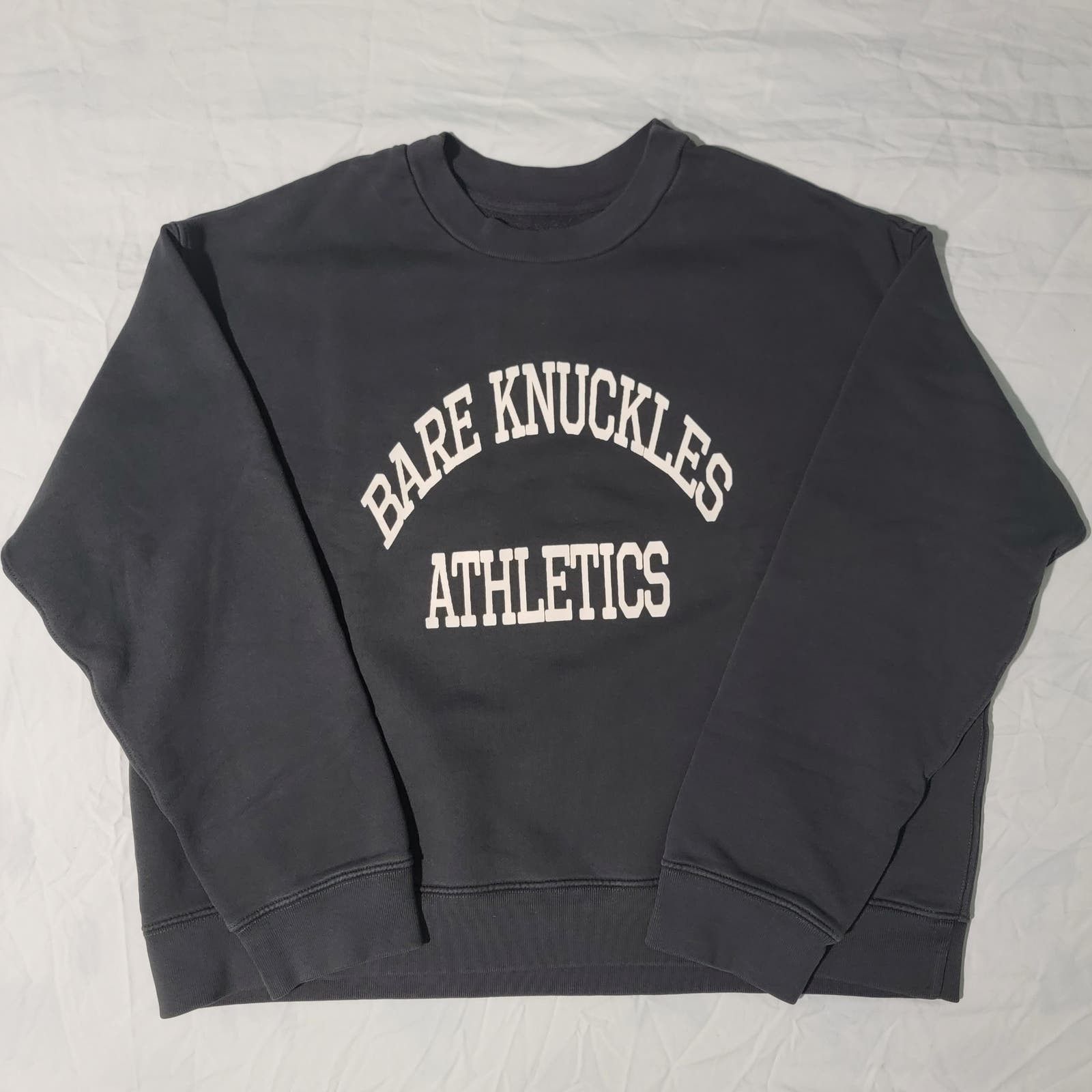 image of Bare Knuckles Athletics Crewneck in Black, Men's (Size Medium)