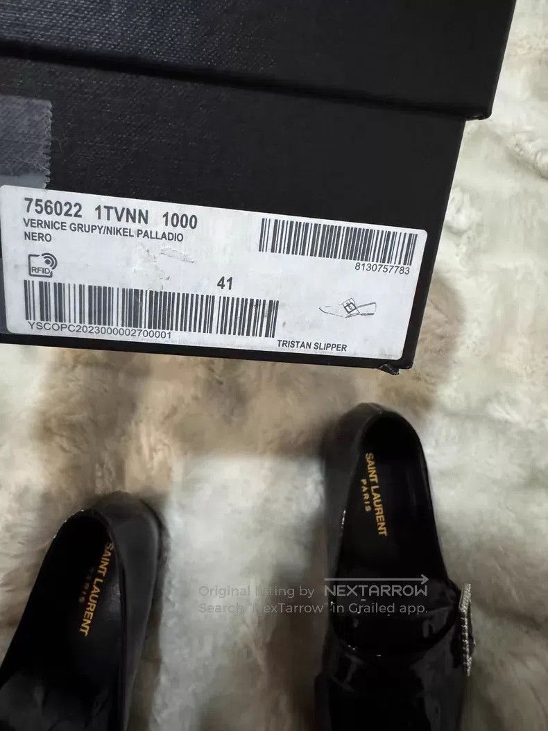 Saint Laurent Paris Saint Laurent Paris Crystal Buckle Loafers Leather Shoes Size US 8 / EU 41 - 9 Thumbnail