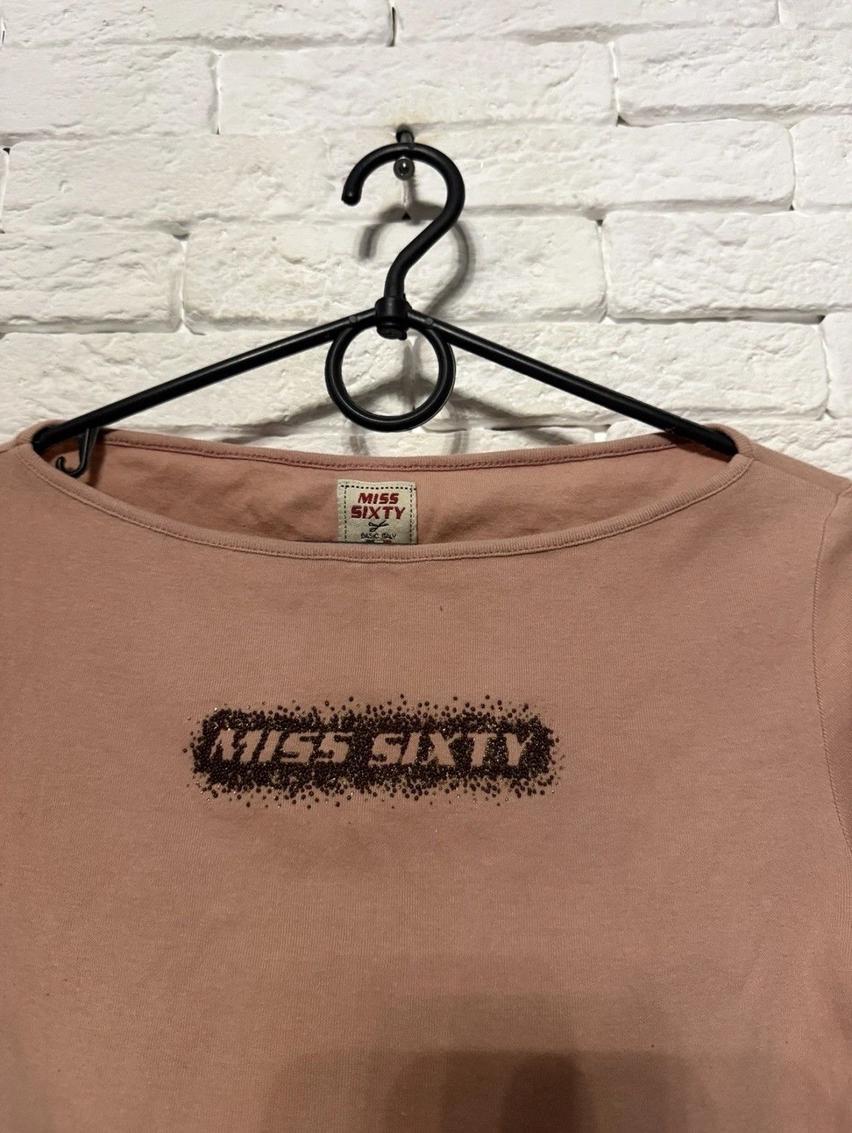 Miss Sixty Miss Sixty Y2K Longsleeve Huge Rhinestones Logo Sz M Size M / US 6-8 / IT 42-44 - 3 Thumbnail