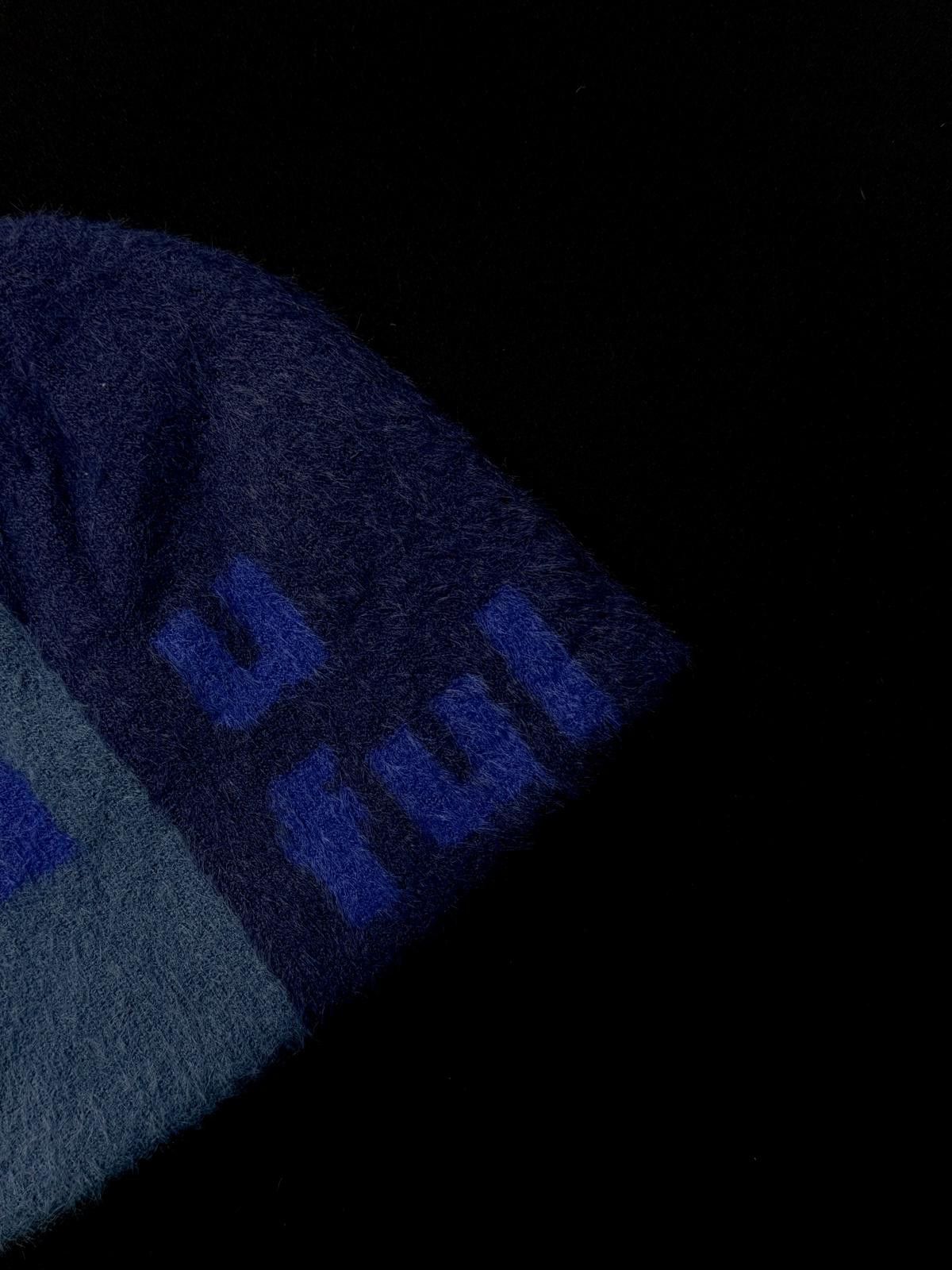 Japanese Brand b.Eautiful Split Mohair Deep Blue No Cuff Knit Beanie Hat OS Size ONE SIZE - 3 Thumbnail