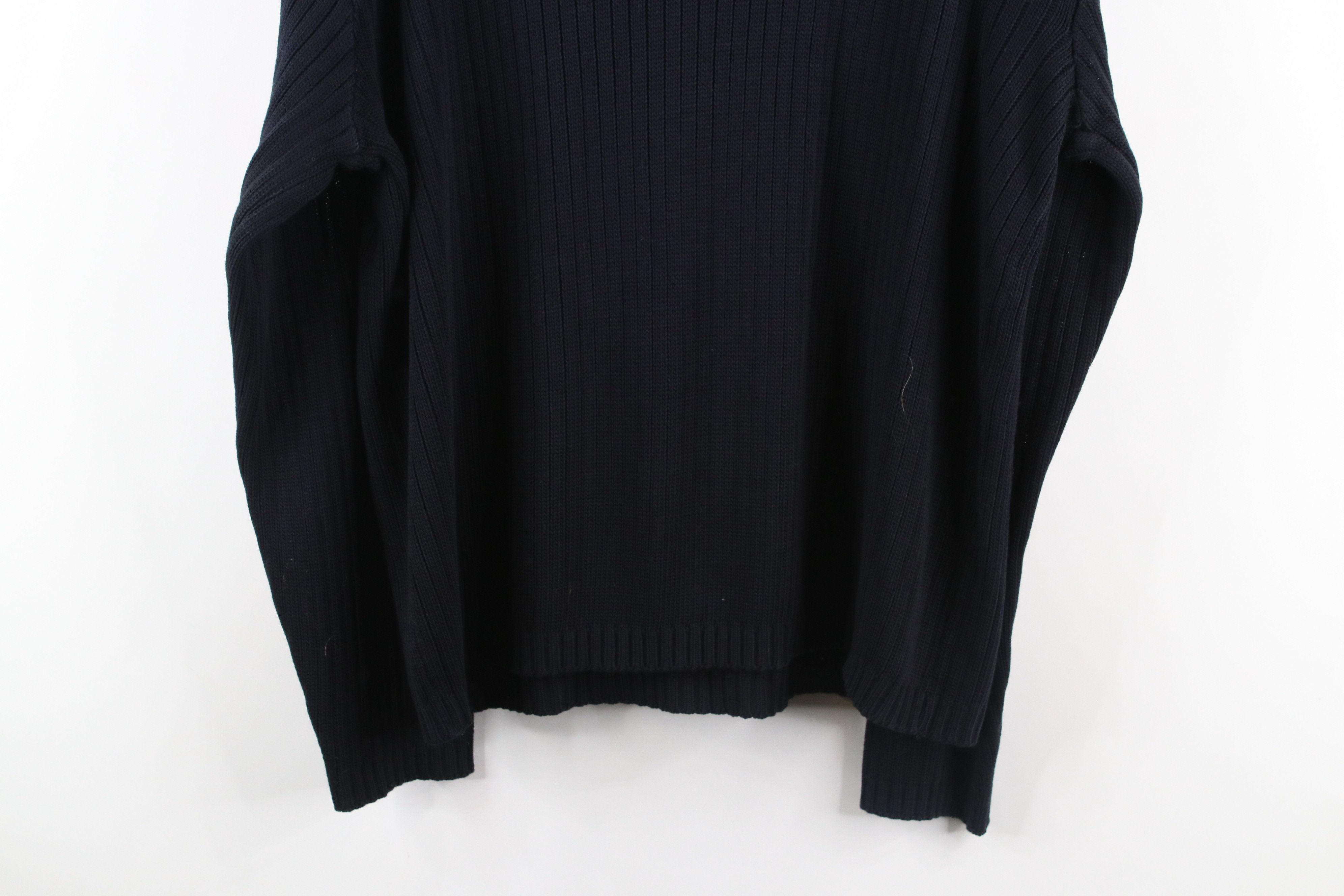 Vintage Vintage 90s Streetwear Ribbed Knit Turtleneck Sweater Black Size US L / EU 52-54 / 3 - 7 Thumbnail