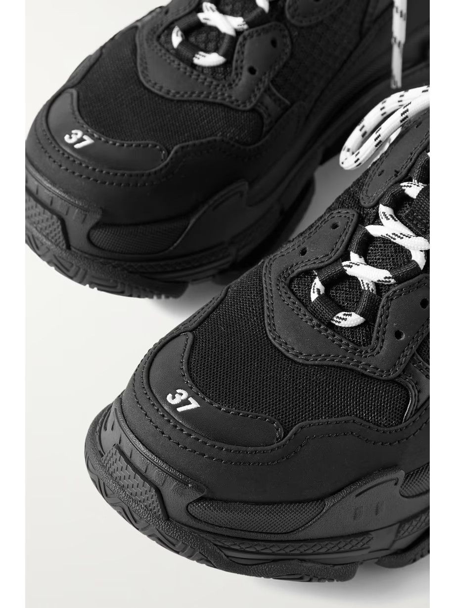 Balenciaga o1srvl11e1124 Triple S Mules in Black Size US 10 / IT 40 - 4 Thumbnail