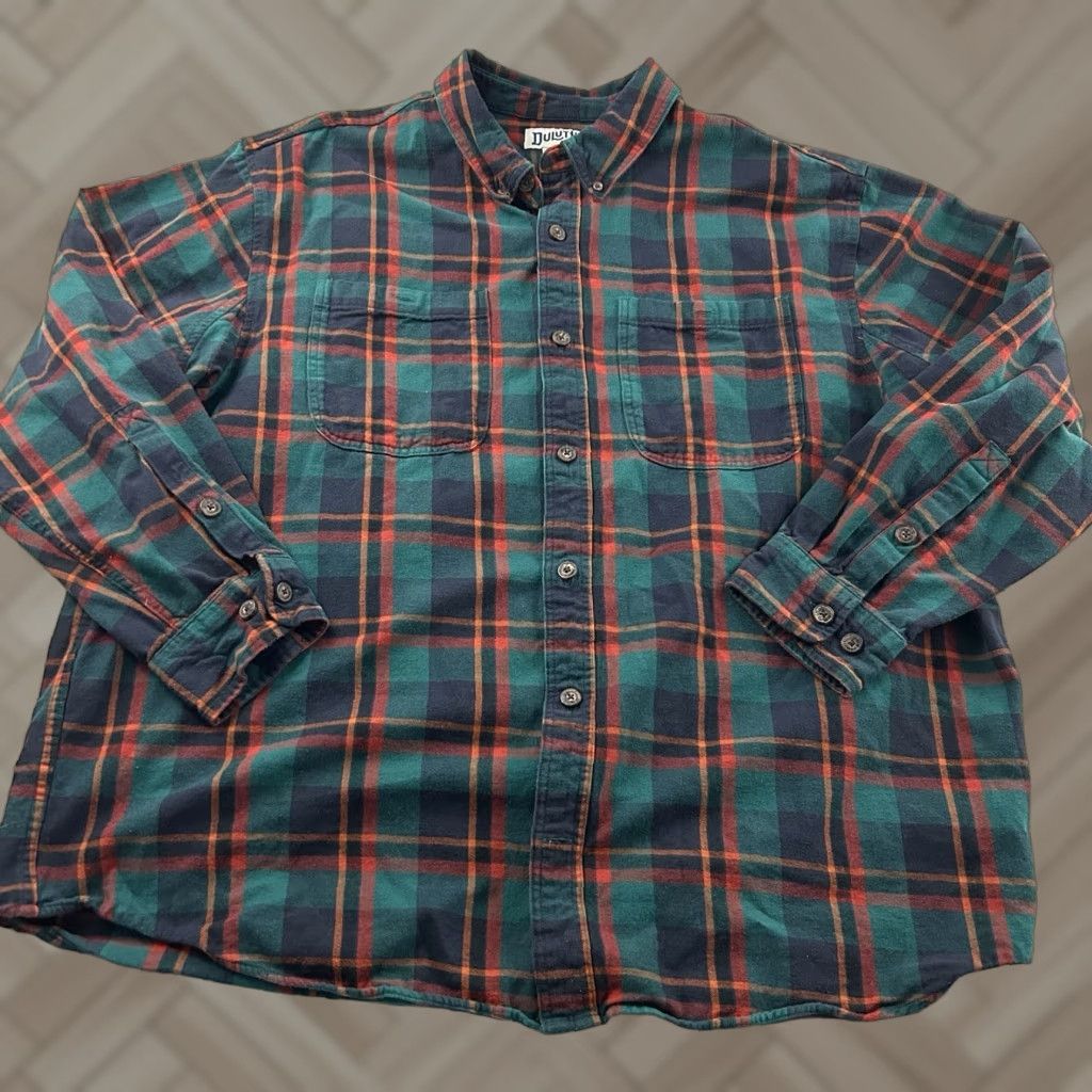 CO Duluth Trading Co Long Sleeve Button-Up Flannel Shirt Men's 2XL Multicolor Size US XXL / EU 58 / 5 - 1 Thumbnail