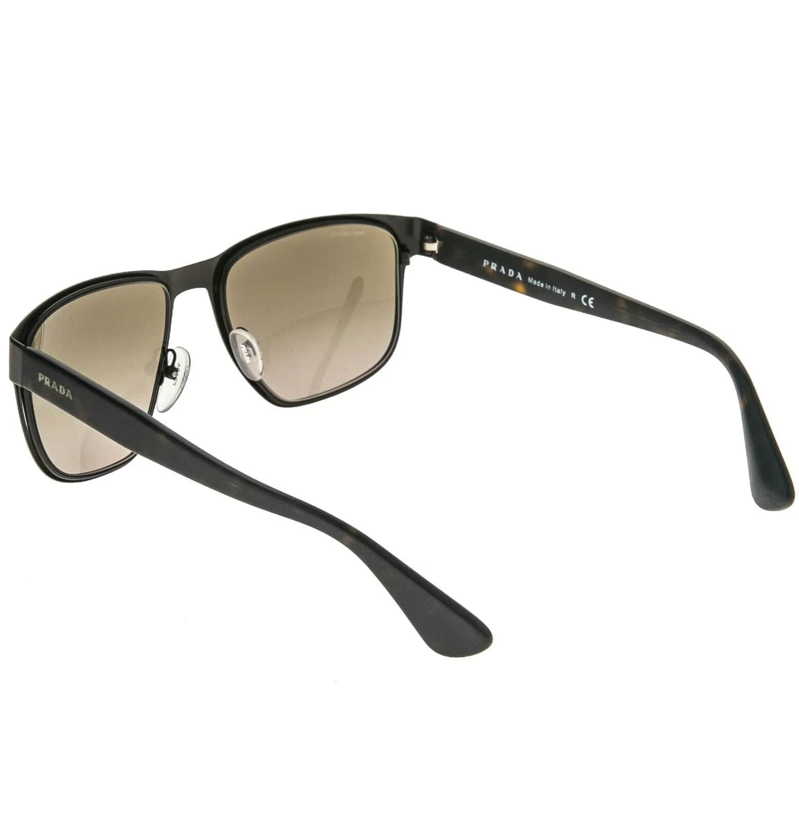 Prada PRADA 55S Square PR55SS Black Brown Logo Men Sunglasses Size ONE SIZE - 7 Thumbnail