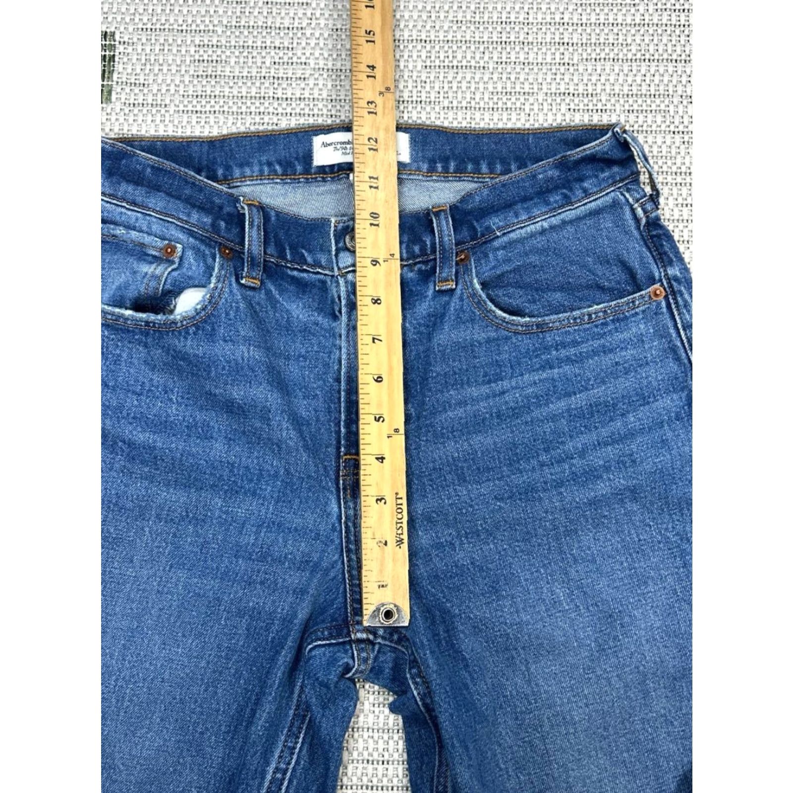 Abercrombie & Fitch Abercrombie & Fitch Curve Love The 90s Straight Jeans Women 28 Blue Logo 30x28 Size 28" / US 6 / IT 42 - 5 Thumbnail