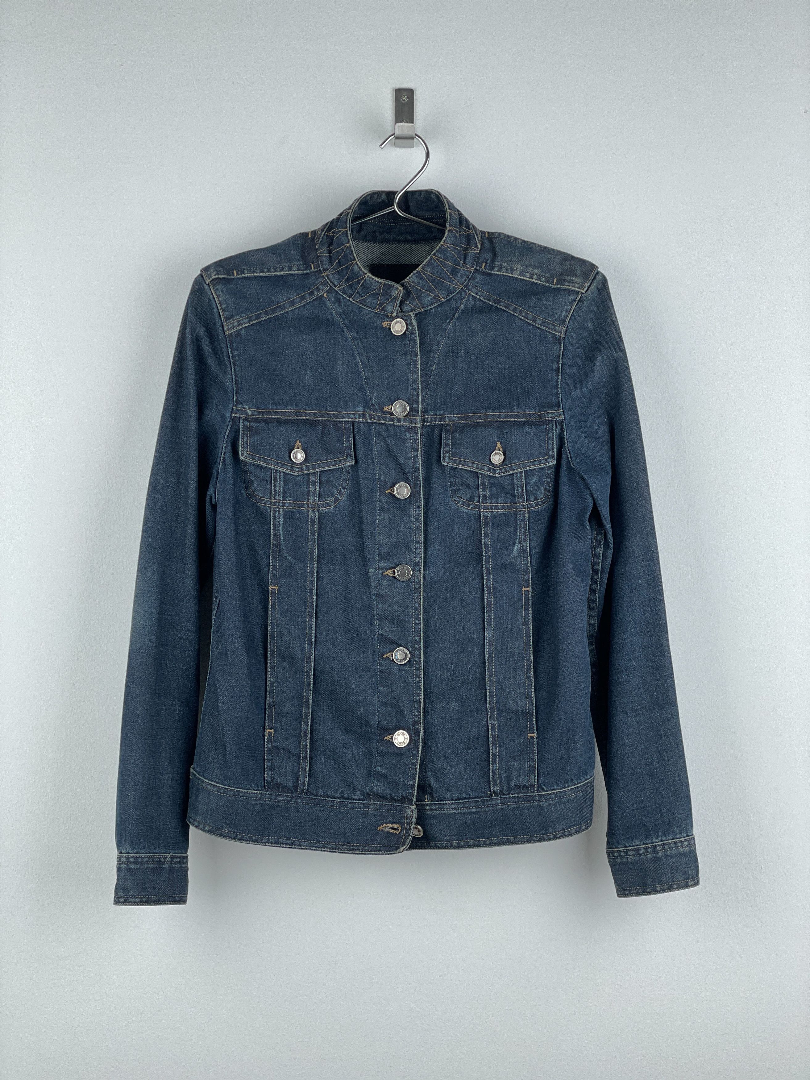 Gucci by Tom Ford SS02 Epaulettes Dark Denim Trucker Jacket Size M / US 6-8 / IT 42-44 - 1 Thumbnail