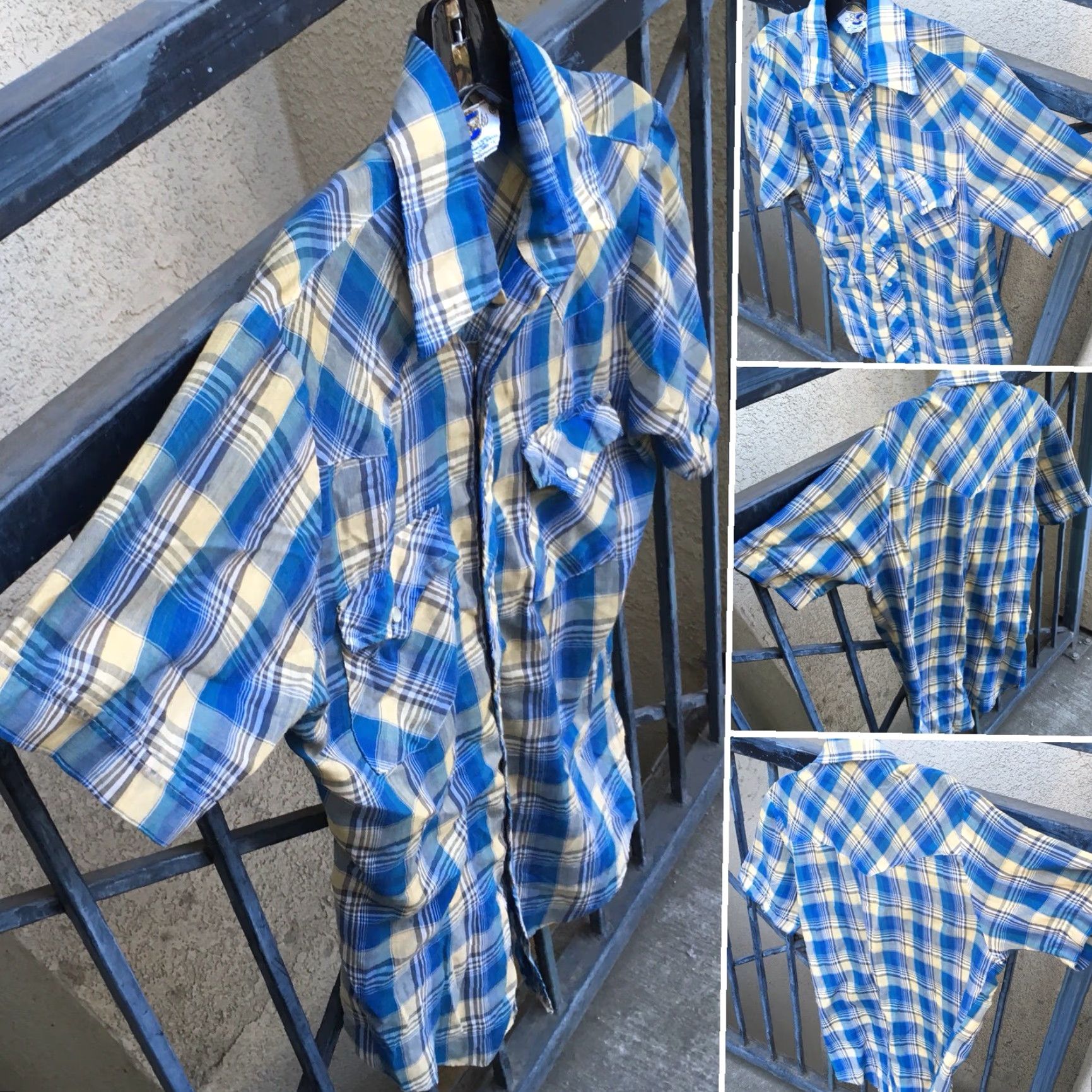 Vintage VINTAGE Double S Westerns Shirt Extra Long Tail Plaid Western Cowboy S Size US S / EU 44-46 / 1 - 4 Thumbnail